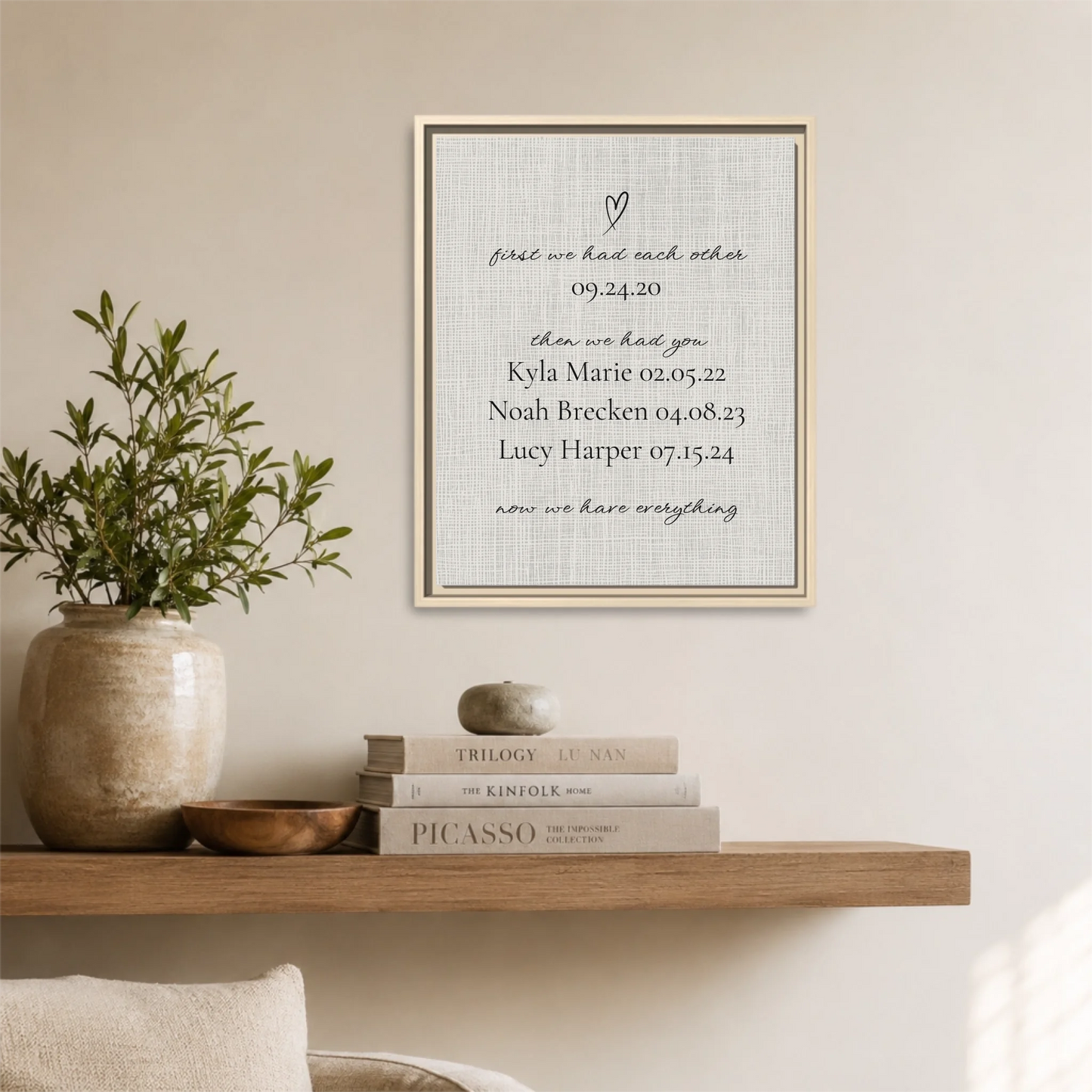 Natural Framed 16x20 Vertical Canvas (4.5) Mockup For TIB