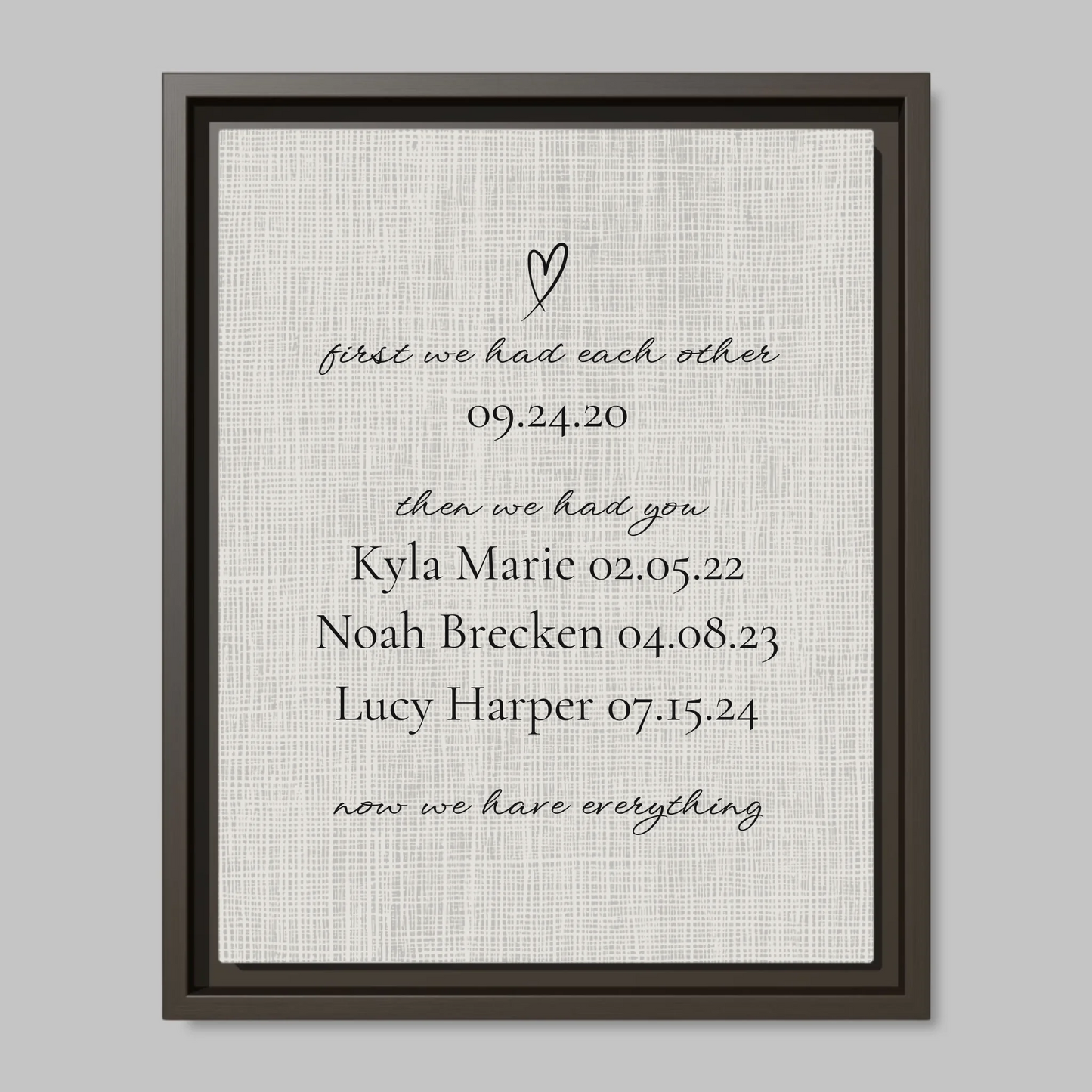 Espresso Framed Closeup 11x14 (11.14) Vertical Canvas Mockup