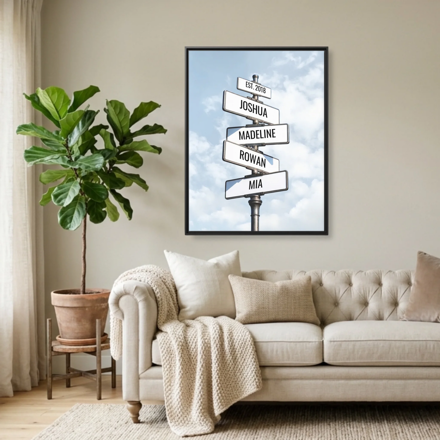 Black Framed 30x40 (3.4) Vertical Rectangular Canvas
