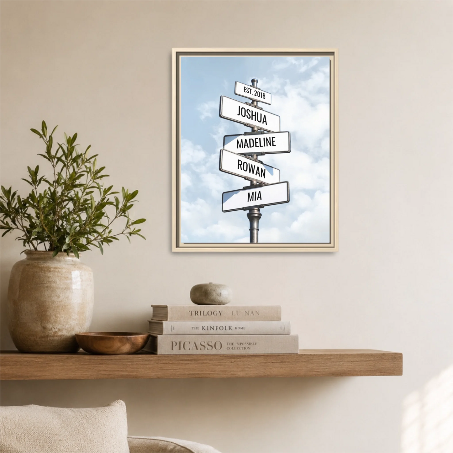 Natural Framed 16x20 Vertical Canvas (4.5) Mockup For TIB