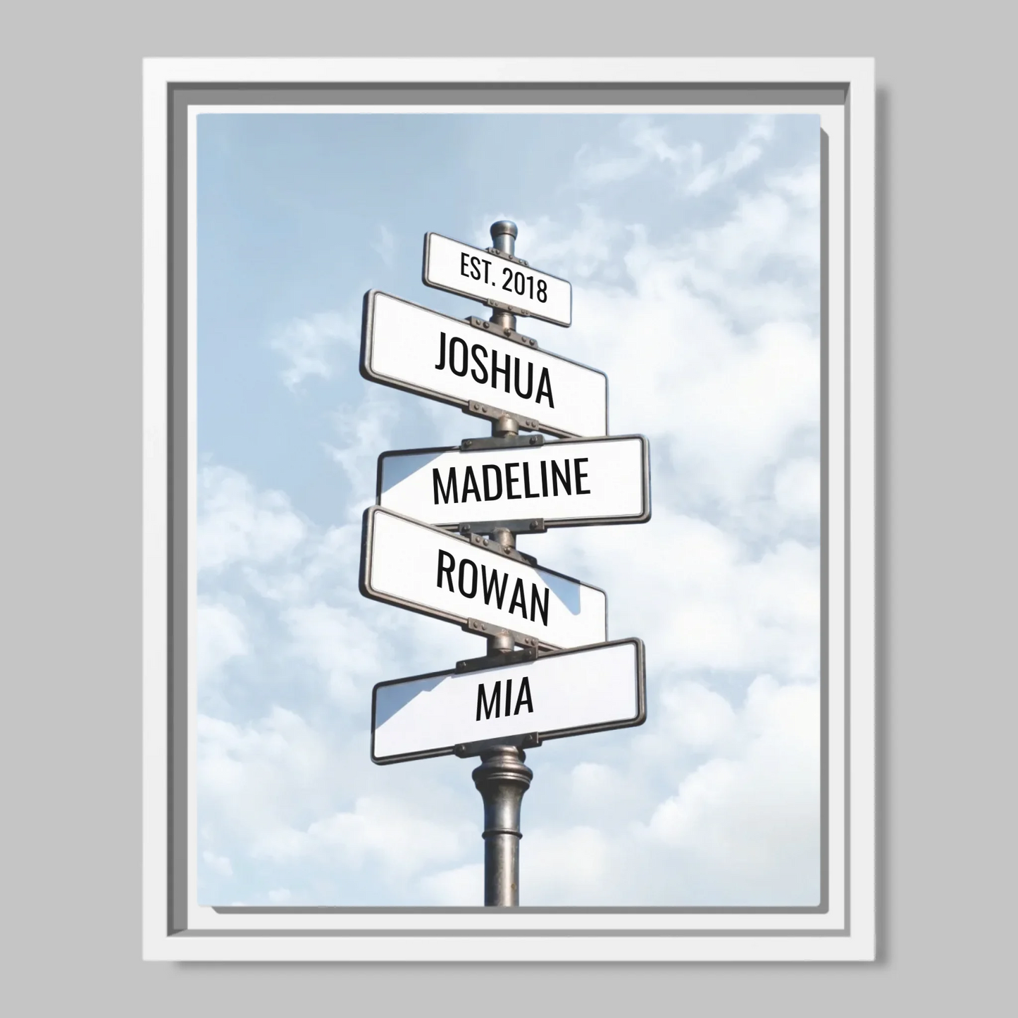 White Framed Closeup 11x14 (11.14) Vertical Canvas Mockup