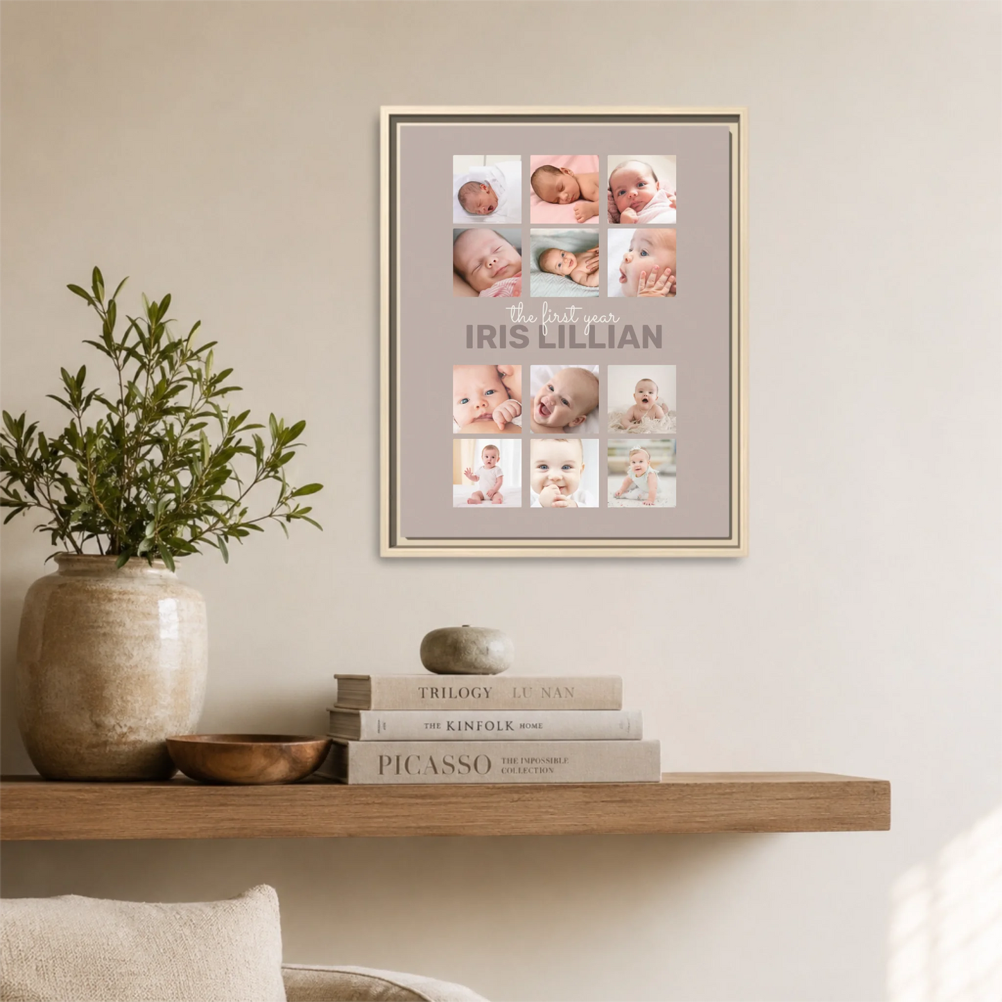 Natural Framed 16x20 Vertical Canvas (4.5) Mockup For TIB