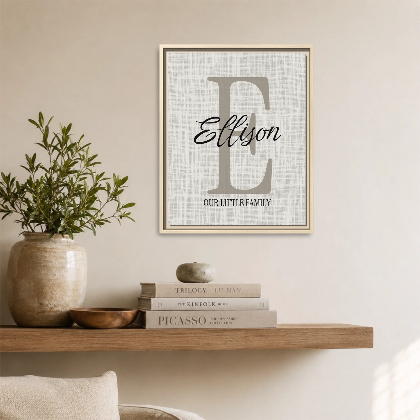 Natural Framed 16x20 Vertical Canvas (4.5) Mockup For TIB