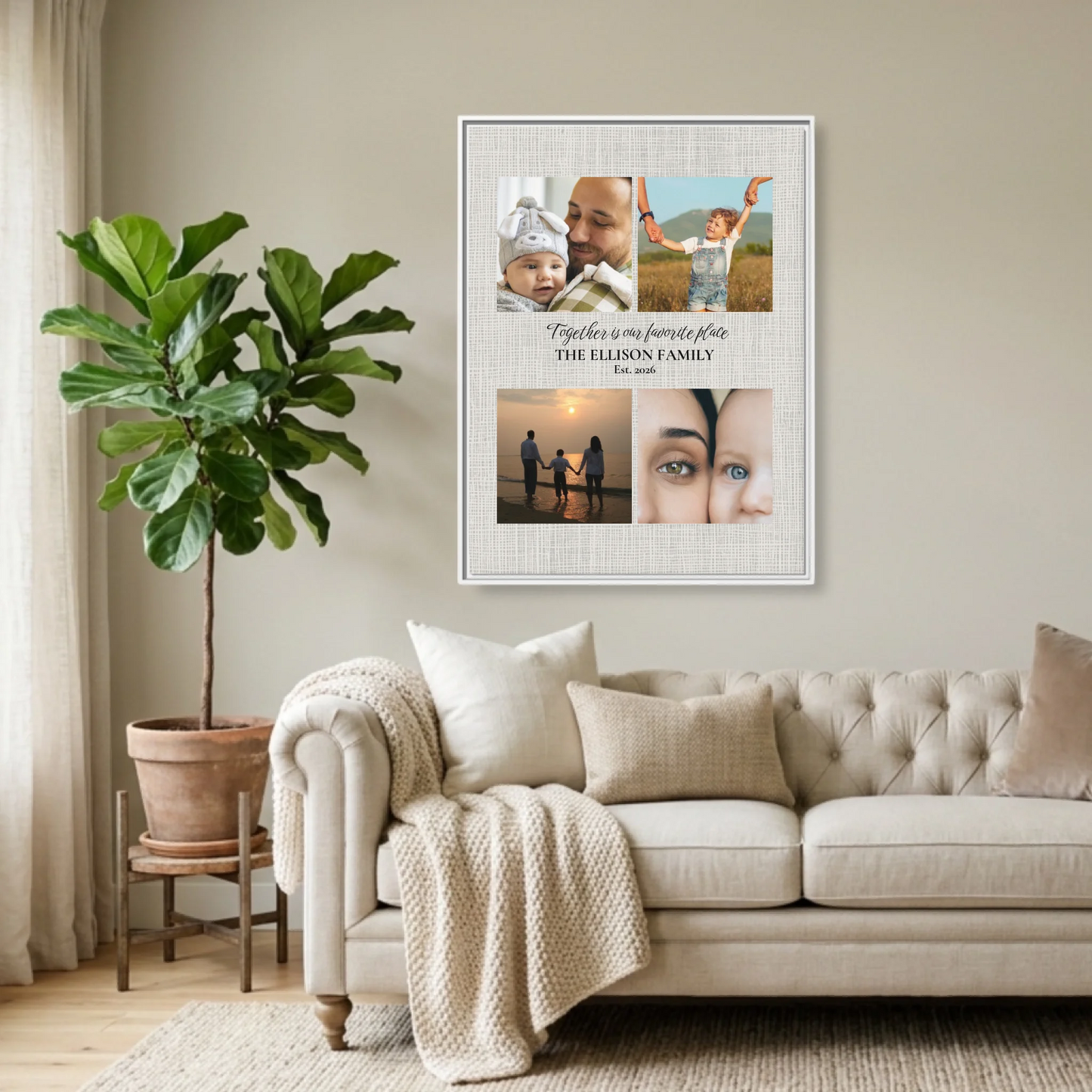 White Framed 30x40 (3.4) Vertical Rectangular Canvas