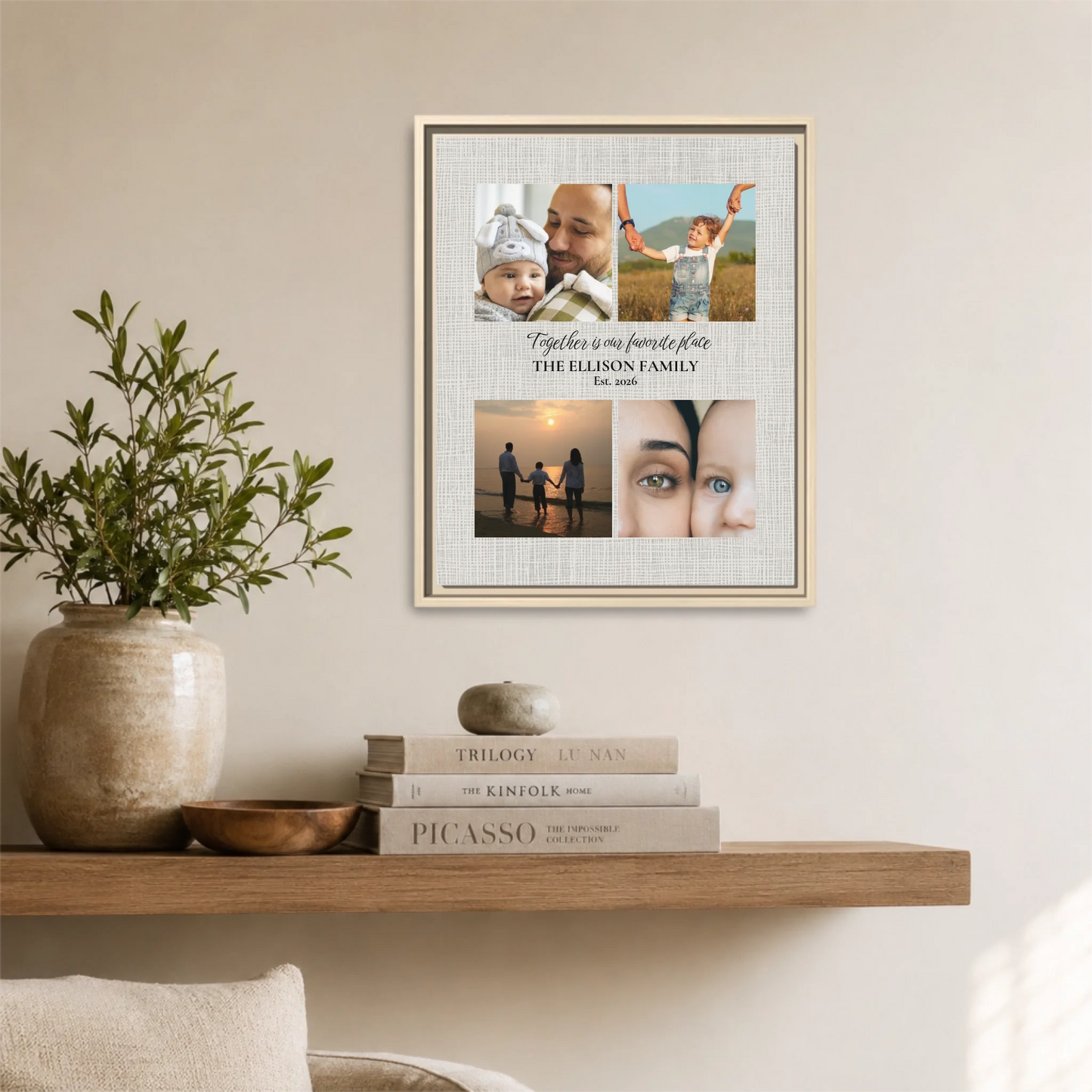 Natural Framed 16x20 Vertical Canvas (4.5) Mockup For TIB