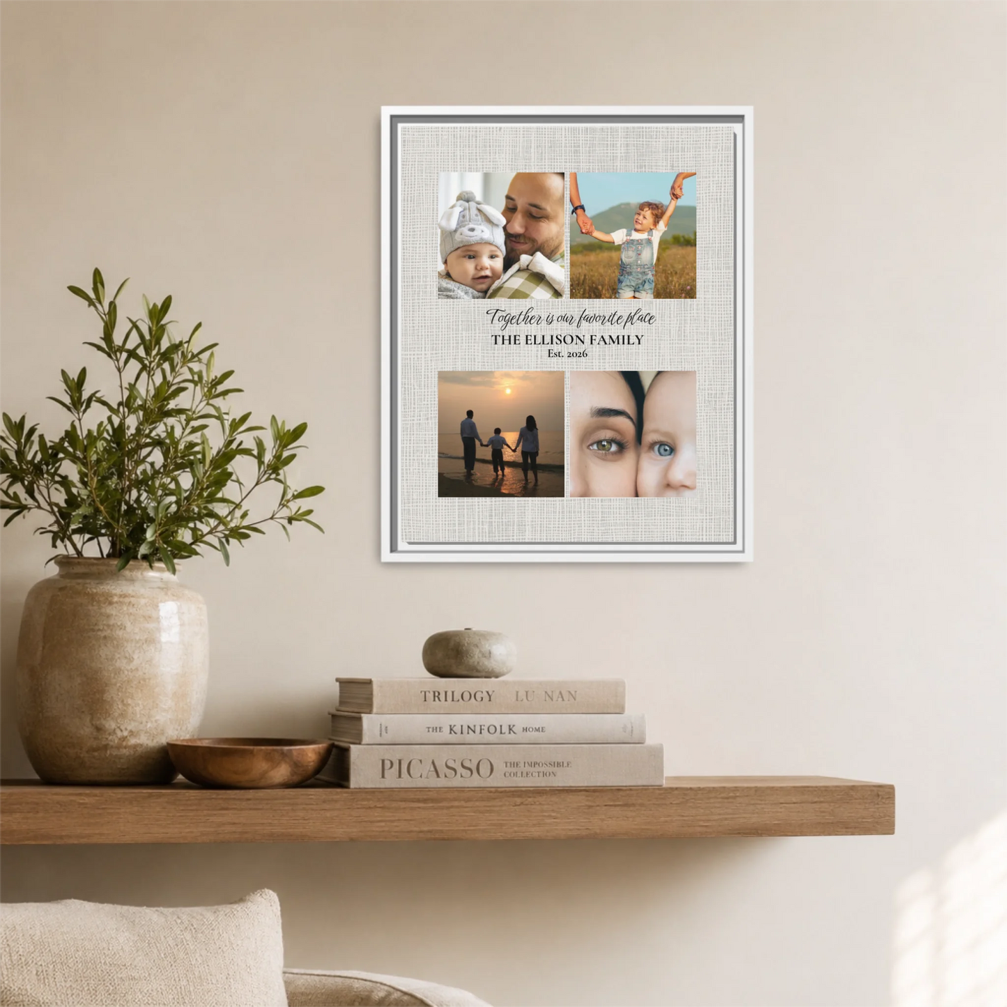 White Framed 16x20 Vertical Canvas (4.5) Mockup For TIB