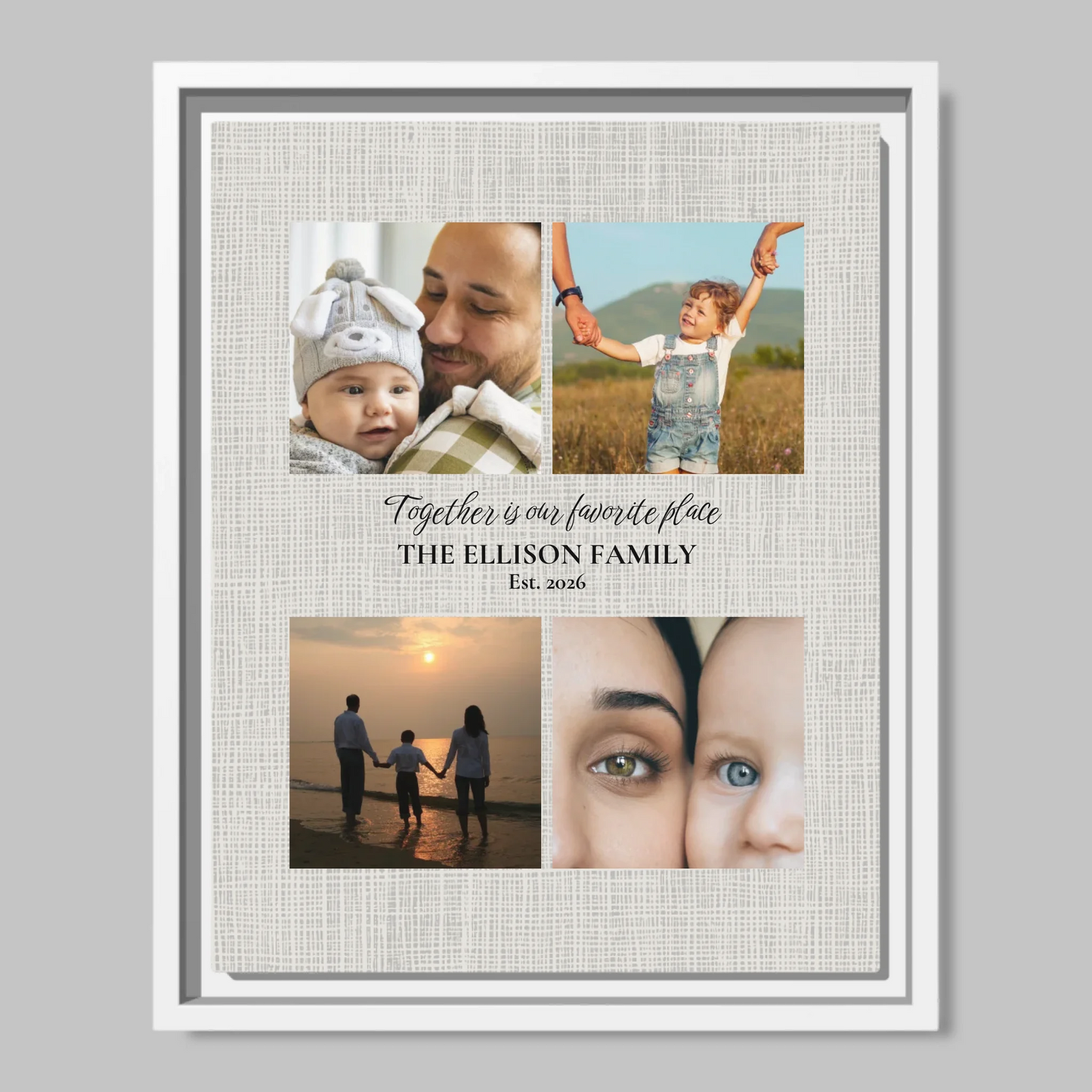 White Framed Closeup 11x14 (11.14) Vertical Canvas Mockup