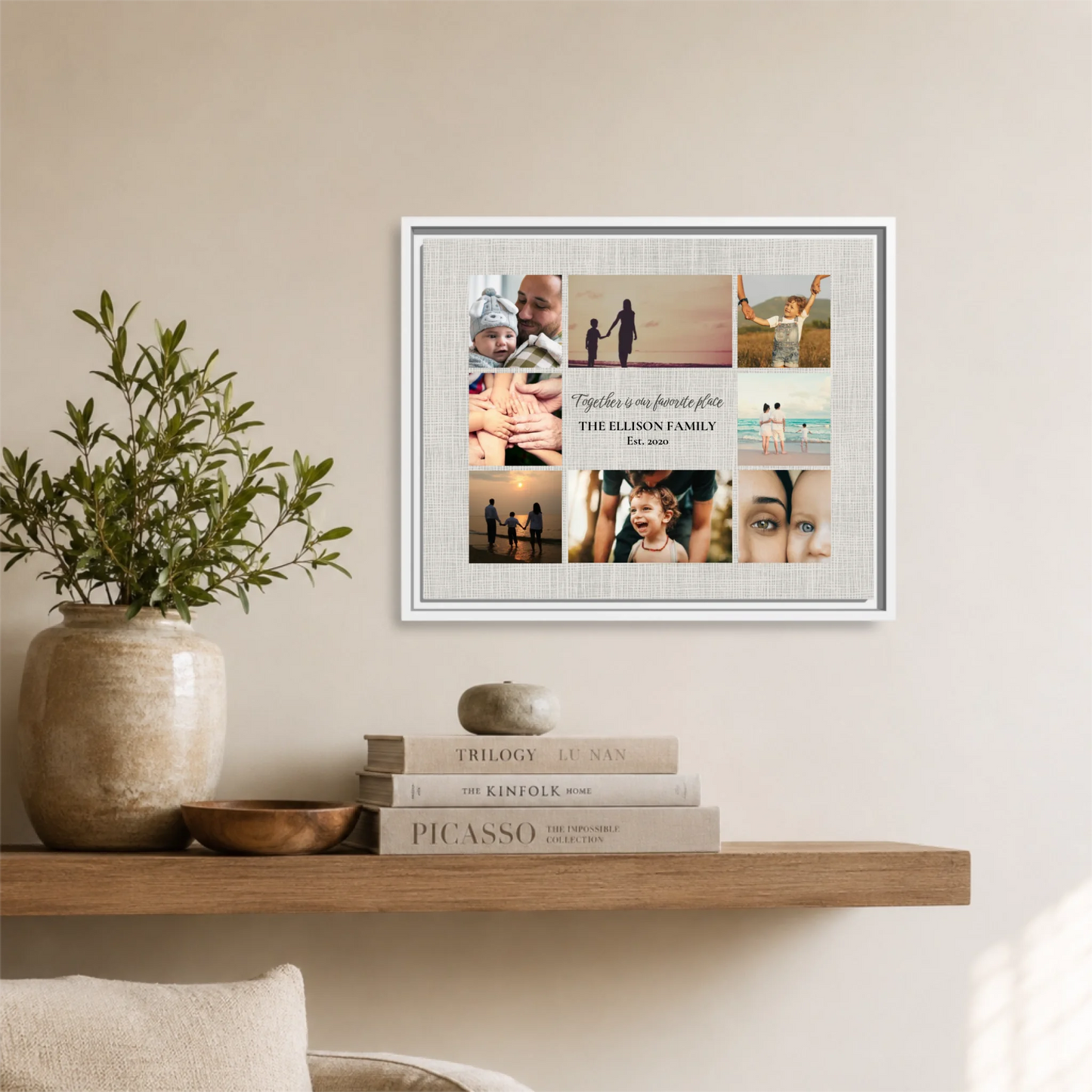 White framed Horizontal 5.4 20x16 Canvas Mockup for TIB