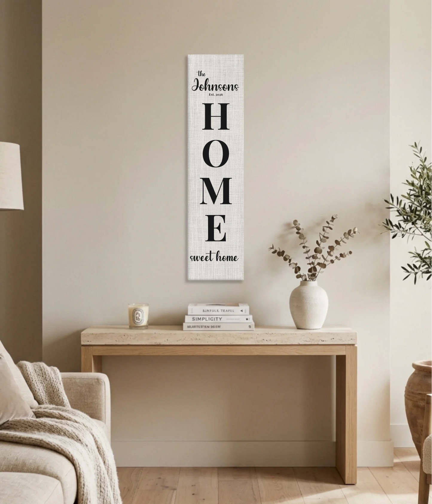 Vertical Unframed on Wall Panoramic 1.3 Canvas Mockup