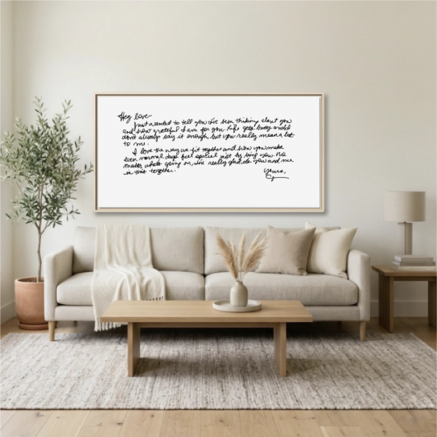 Living Room Natural Framed Wide Format 2.1 Mockup