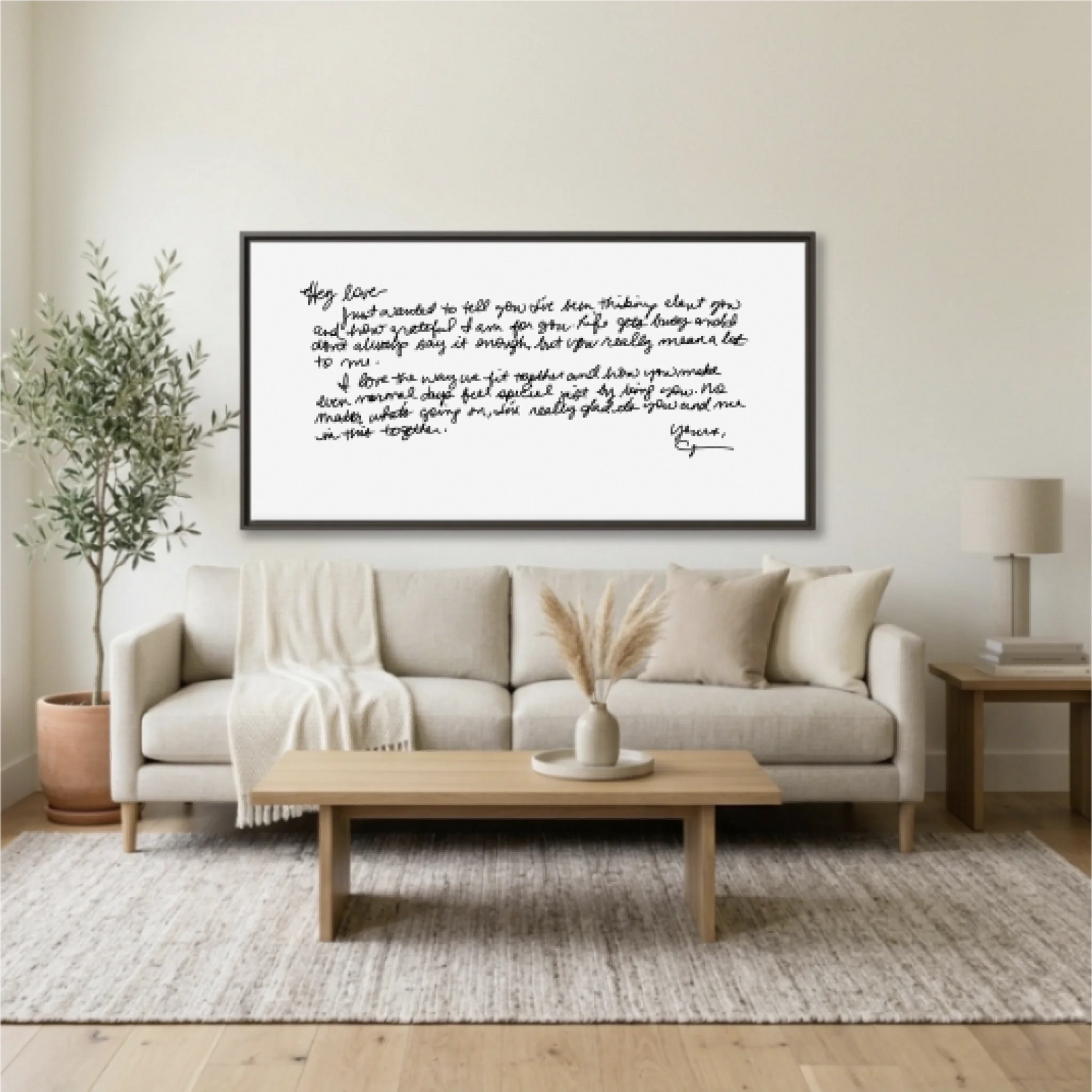 Living Room Espresso Framed Wide Format 2.1 Mockup