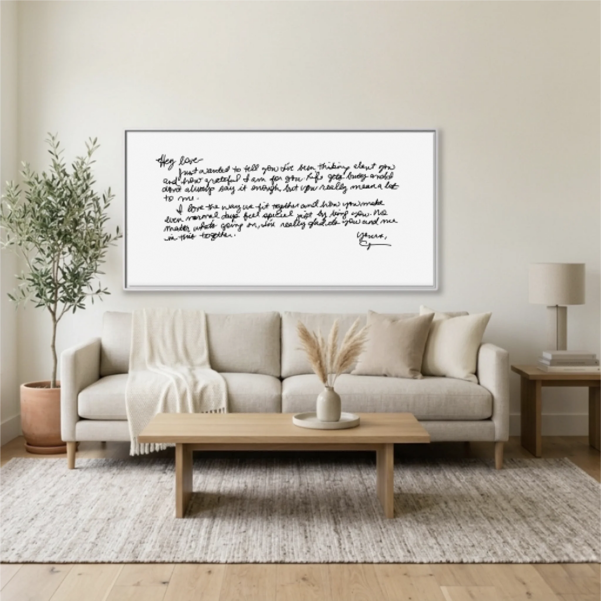Living Room White Framed Wide Format 2.1 Mockup