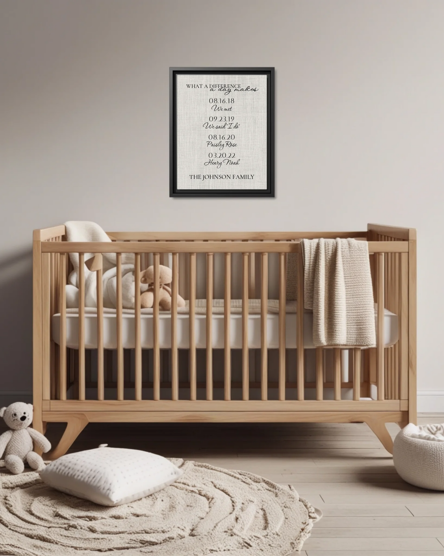 Nursery Crib Blk Vertical 11x14 Mockup