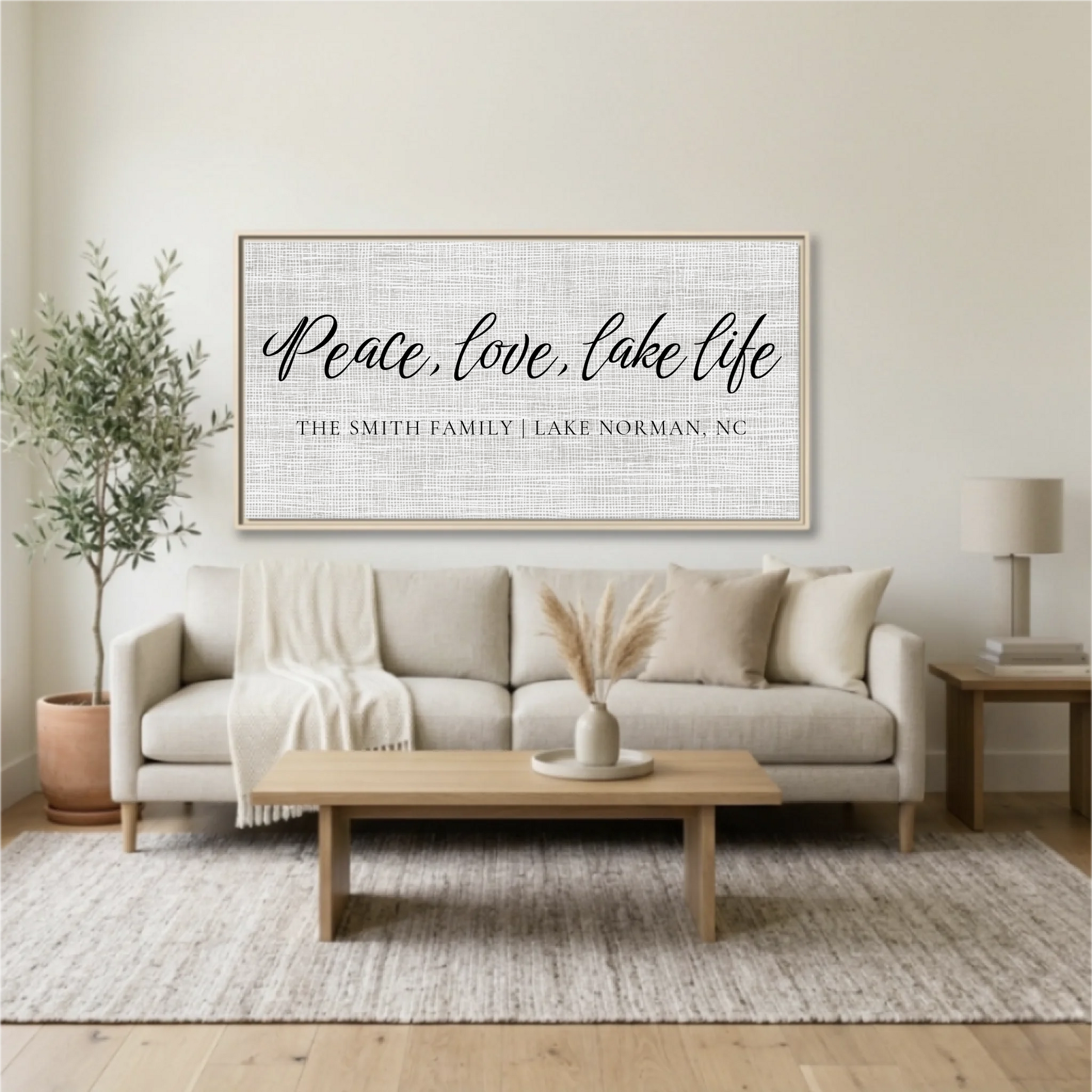 Living Room Natural Framed Wide Format 2.1 Mockup