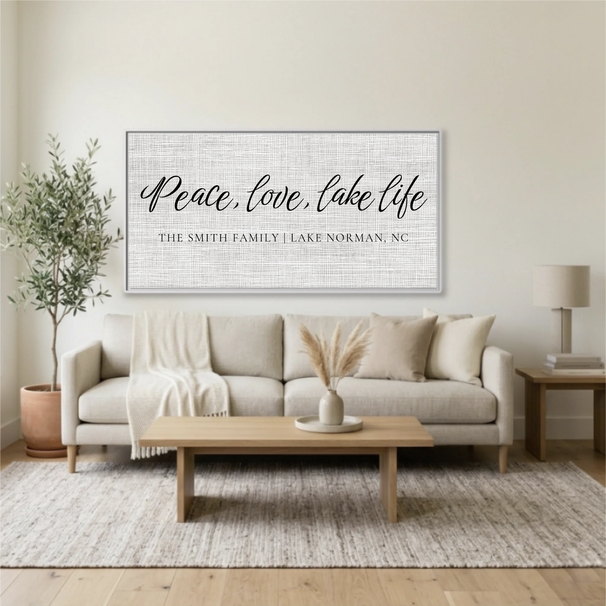 Living Room White Framed Wide Format 2.1 Mockup