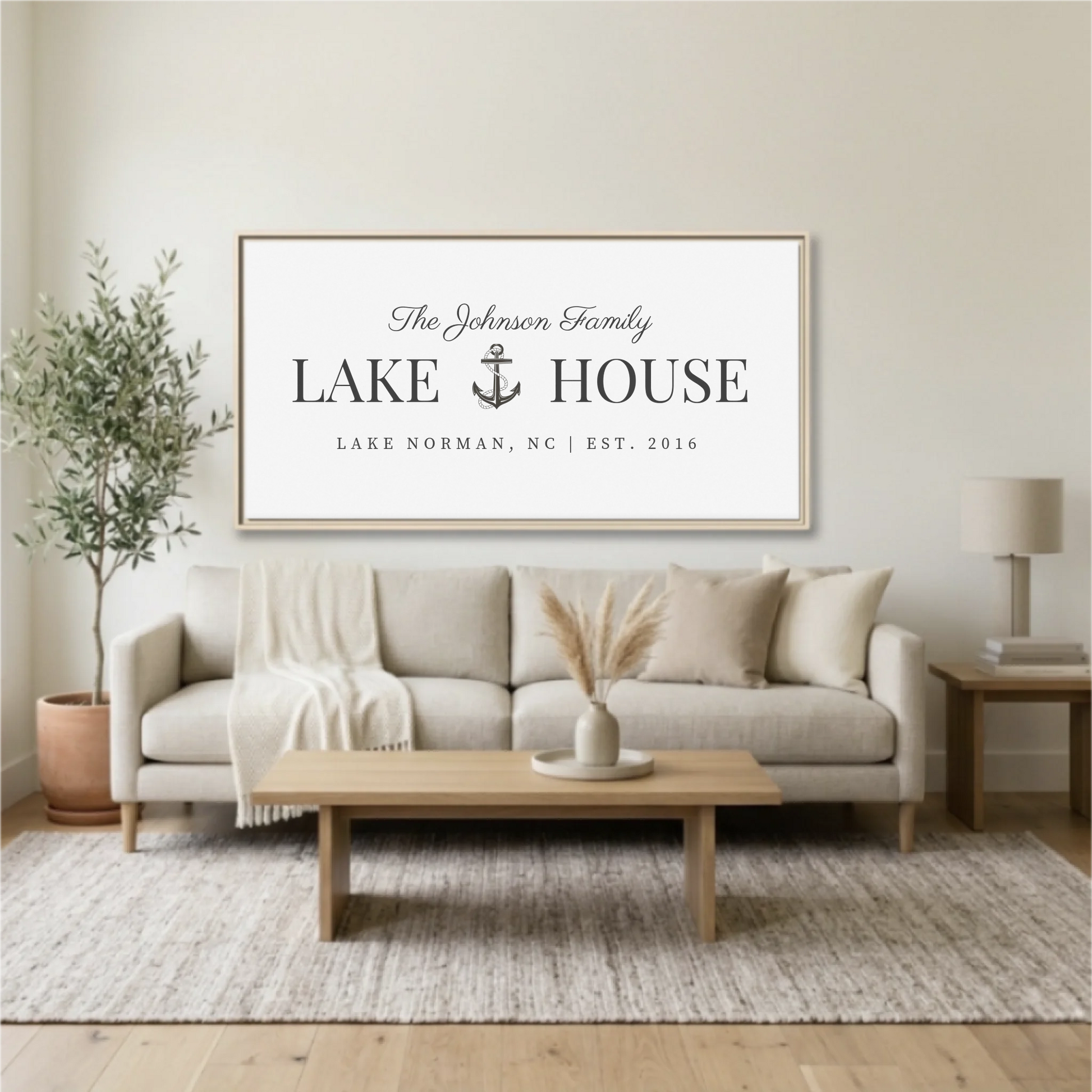 Living Room Natural Framed Wide Format 2.1 Mockup