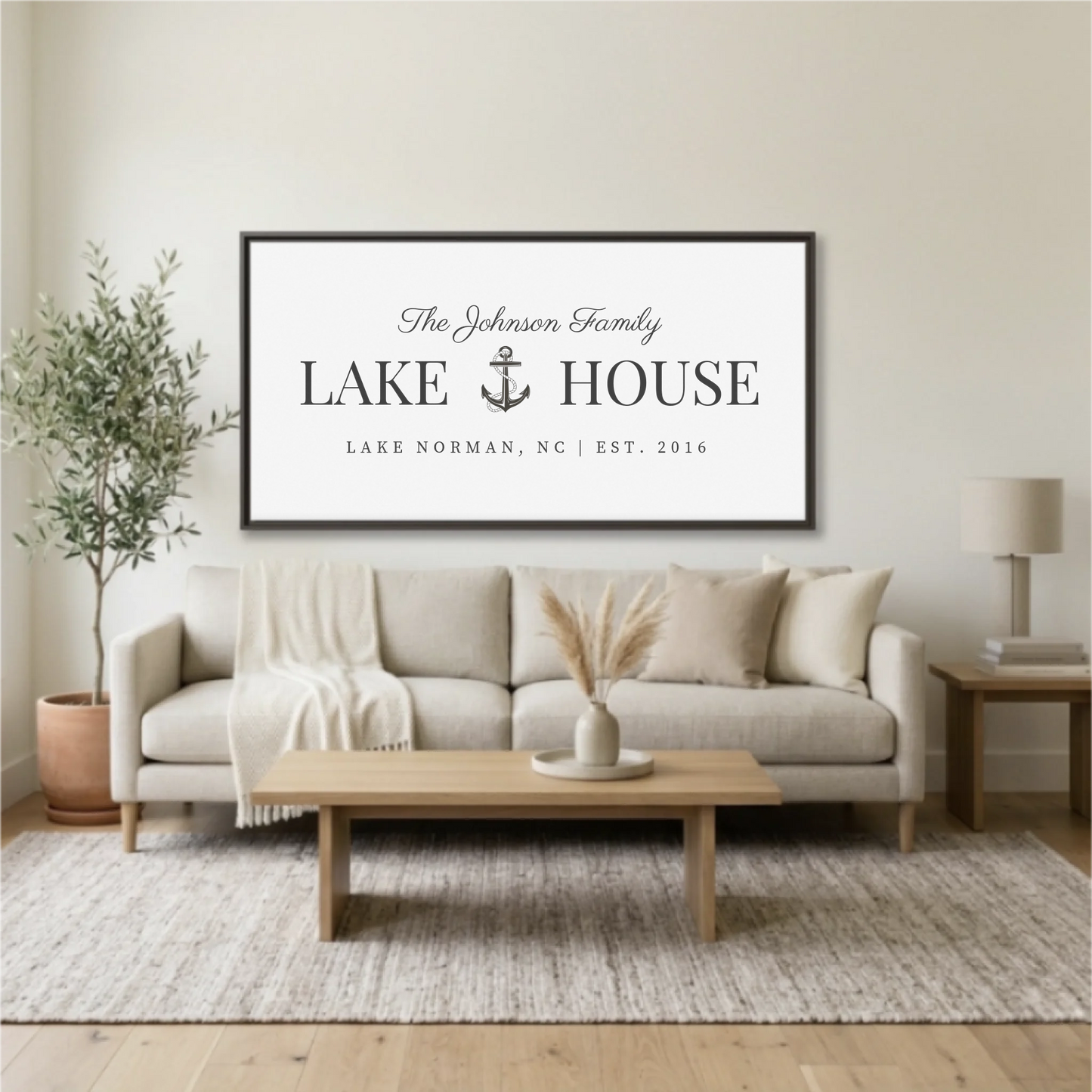 Living Room Espresso Framed Wide Format 2.1 Mockup