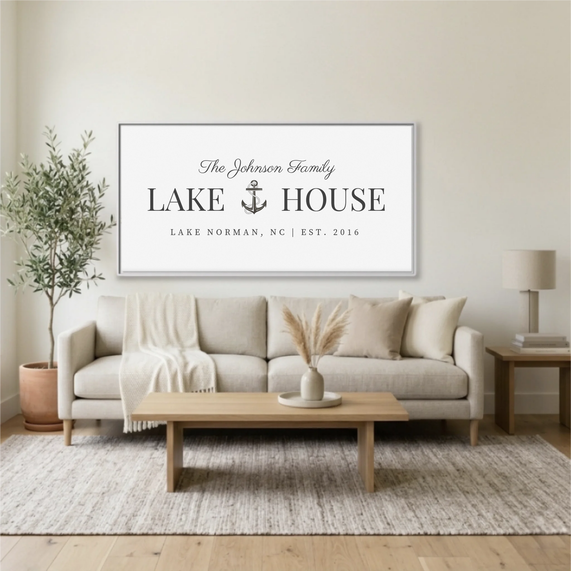 Living Room White Framed Wide Format 2.1 Mockup