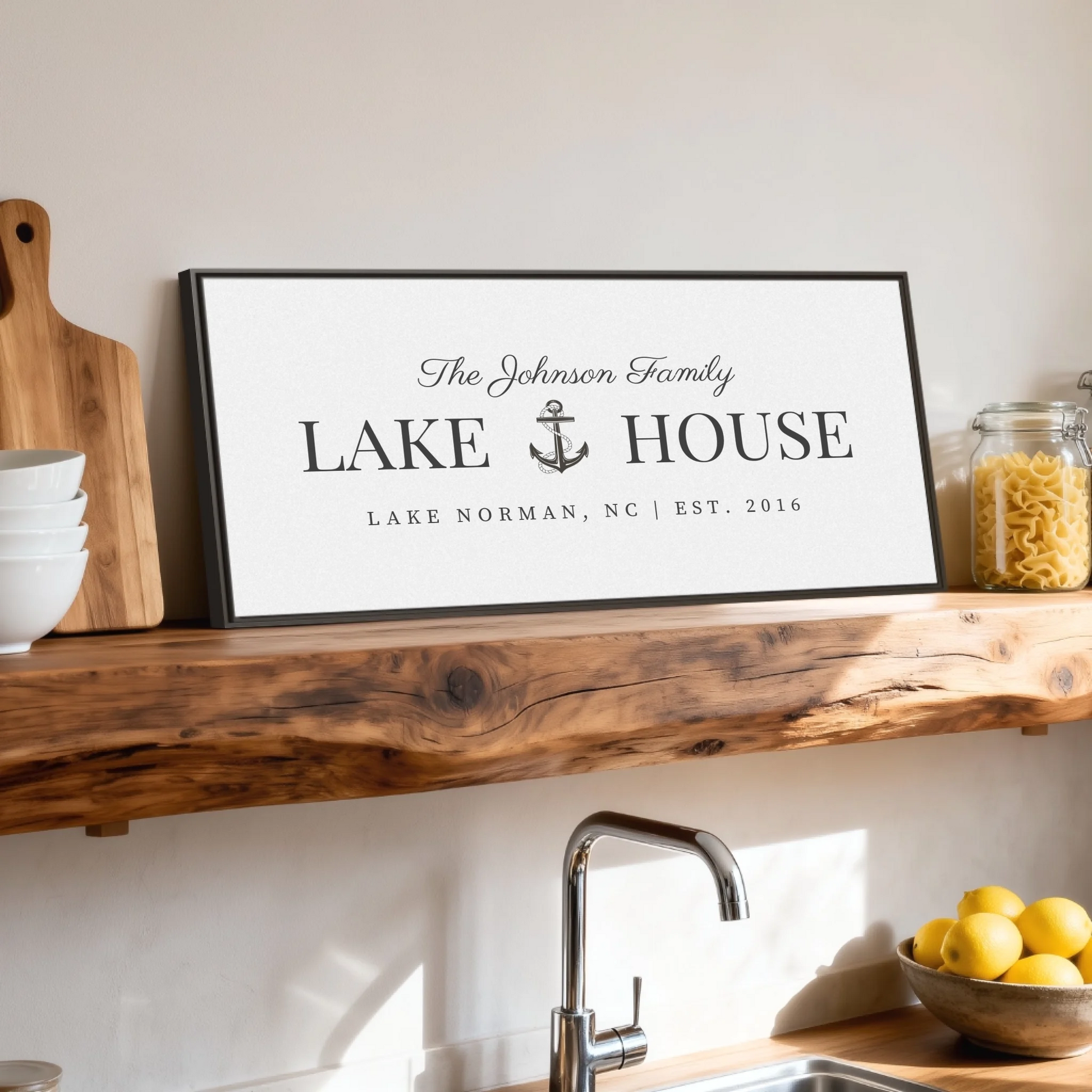 Shelf over kitchen sink espresso framed wide format 2.1