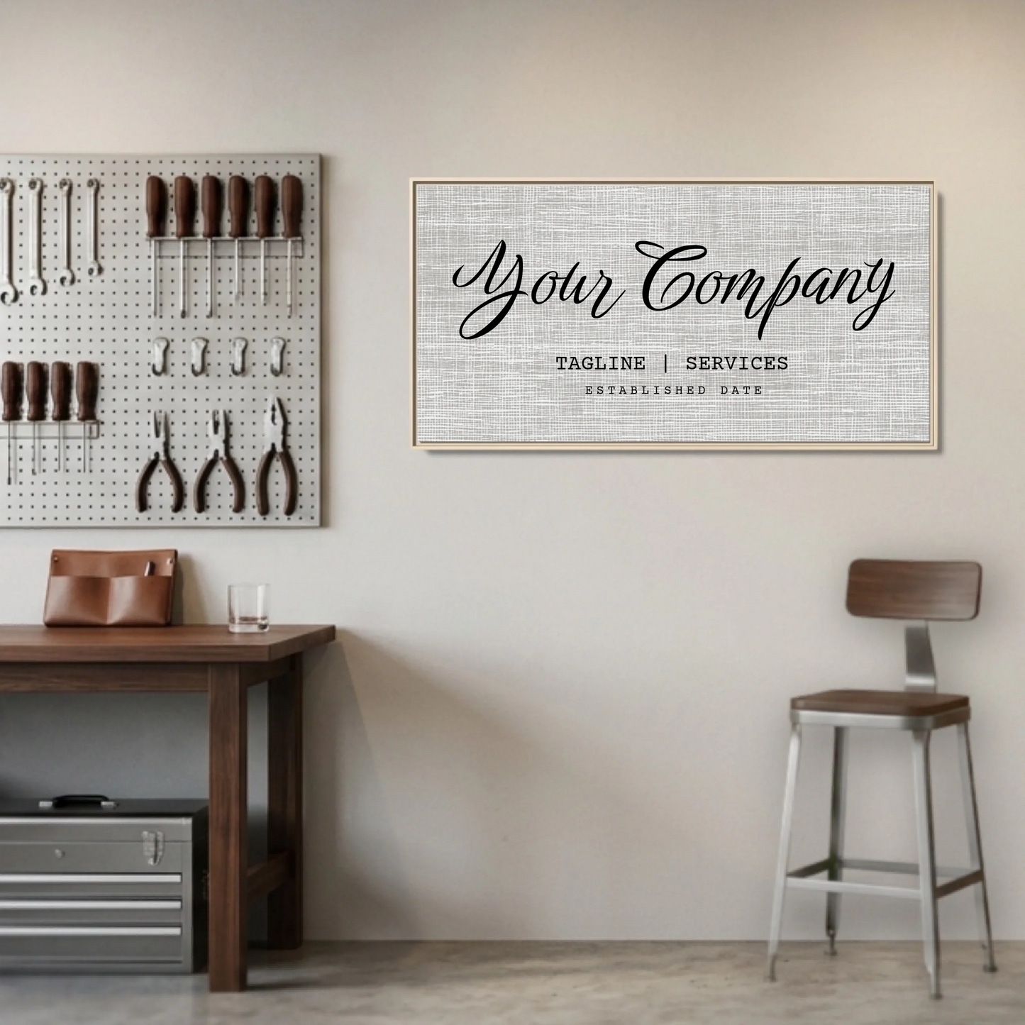 Garage Natural Framed Wide Format 2.1 Canvas Mockup