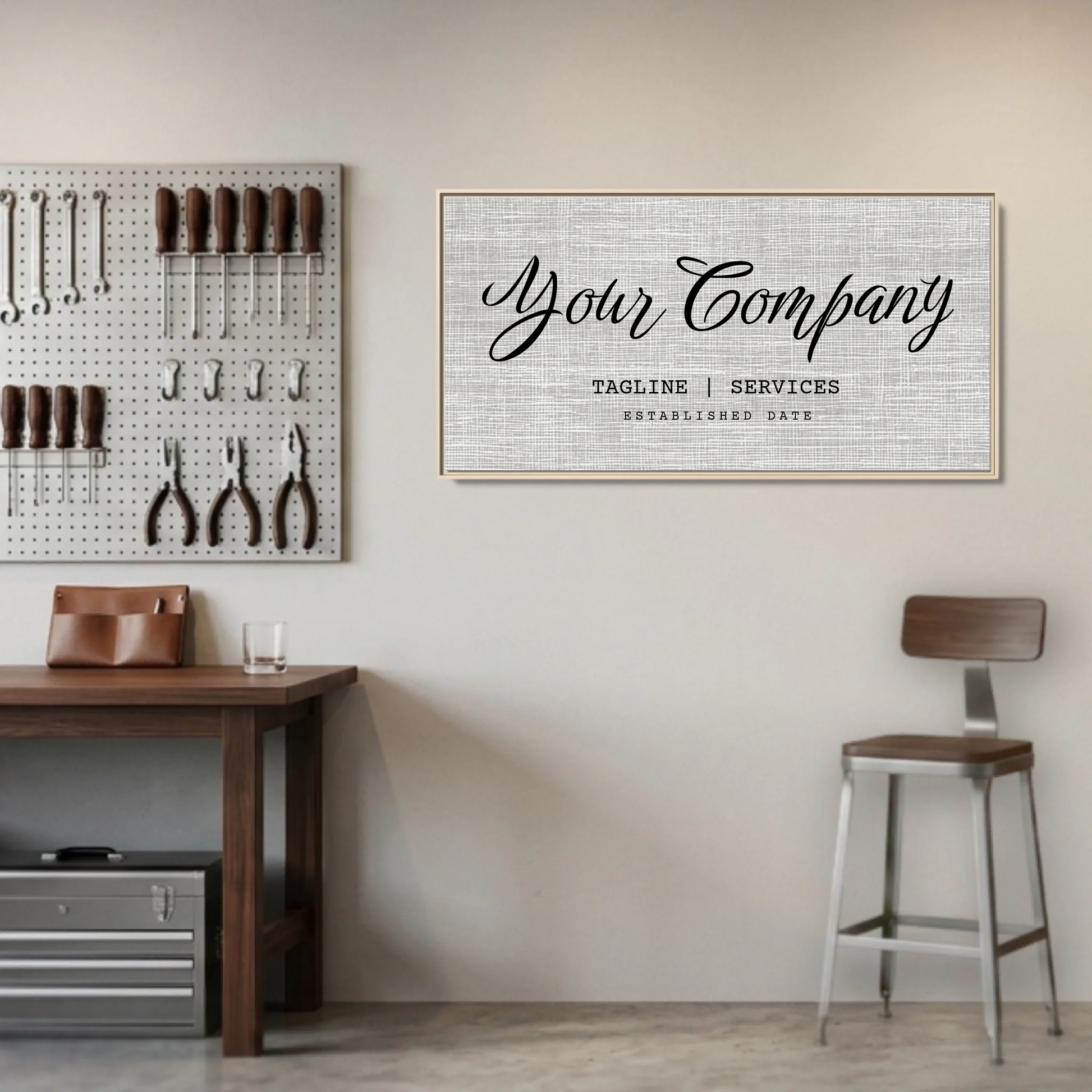 Garage Natural Framed Wide Format 2.1 Canvas Mockup
