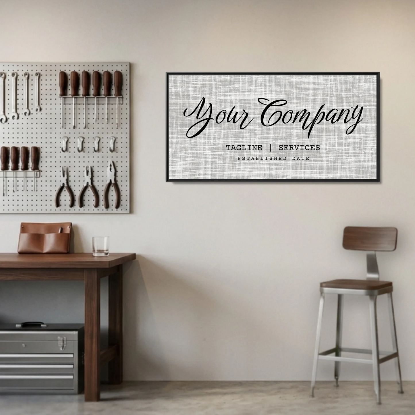 Garage Black Framed Wide Format 2.1 Canvas Mockup