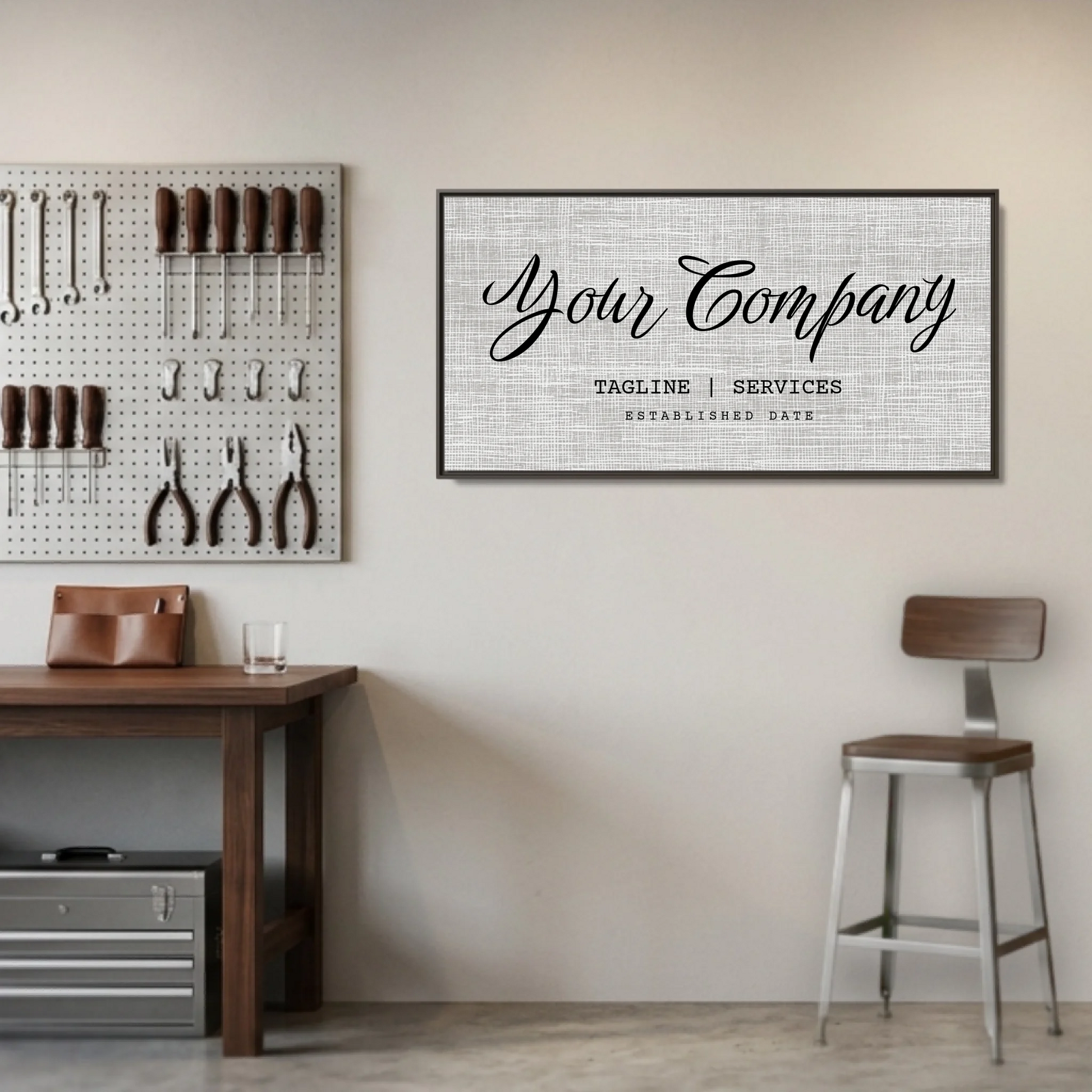 Garage Espresso Framed Wide Format 2.1 Canvas Mockup