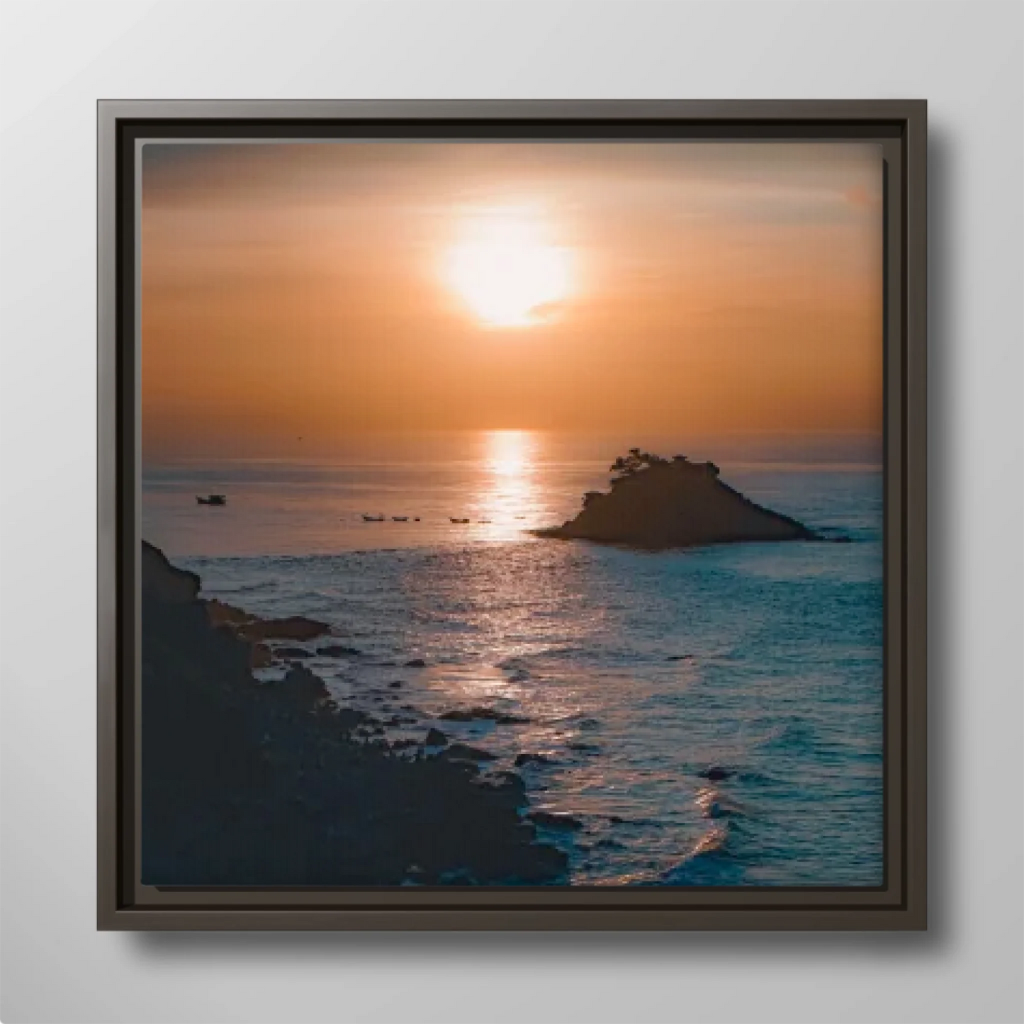 Personalized Square Photo Canvas - Framed or Unframed Custom Printed Wall Art Gift - with Optional Text in Multiple Sizes