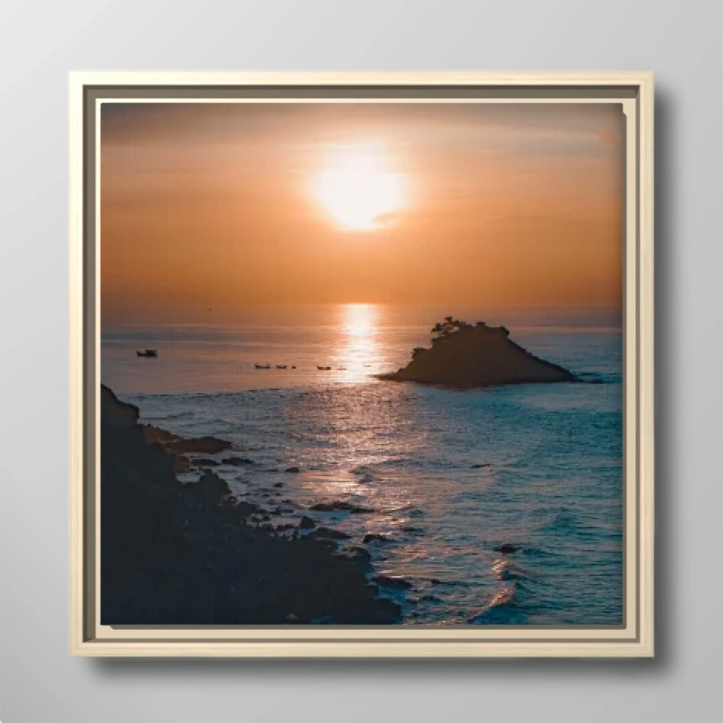 Personalized Square Photo Canvas - Framed or Unframed Custom Printed Wall Art Gift - with Optional Text in Multiple Sizes