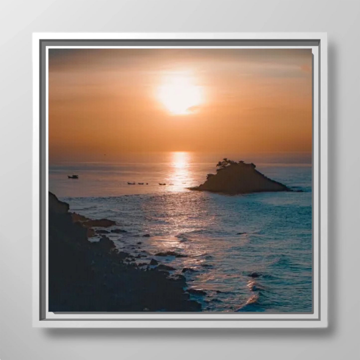 Personalized Square Photo Canvas - Framed or Unframed Custom Printed Wall Art Gift - with Optional Text in Multiple Sizes