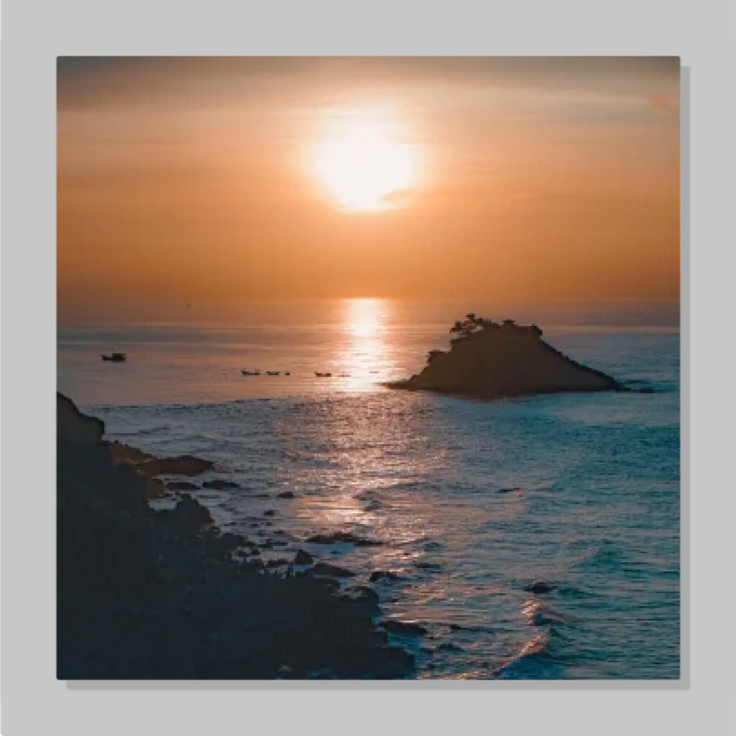 Personalized Square Photo Canvas - Framed or Unframed Custom Printed Wall Art Gift - with Optional Text in Multiple Sizes