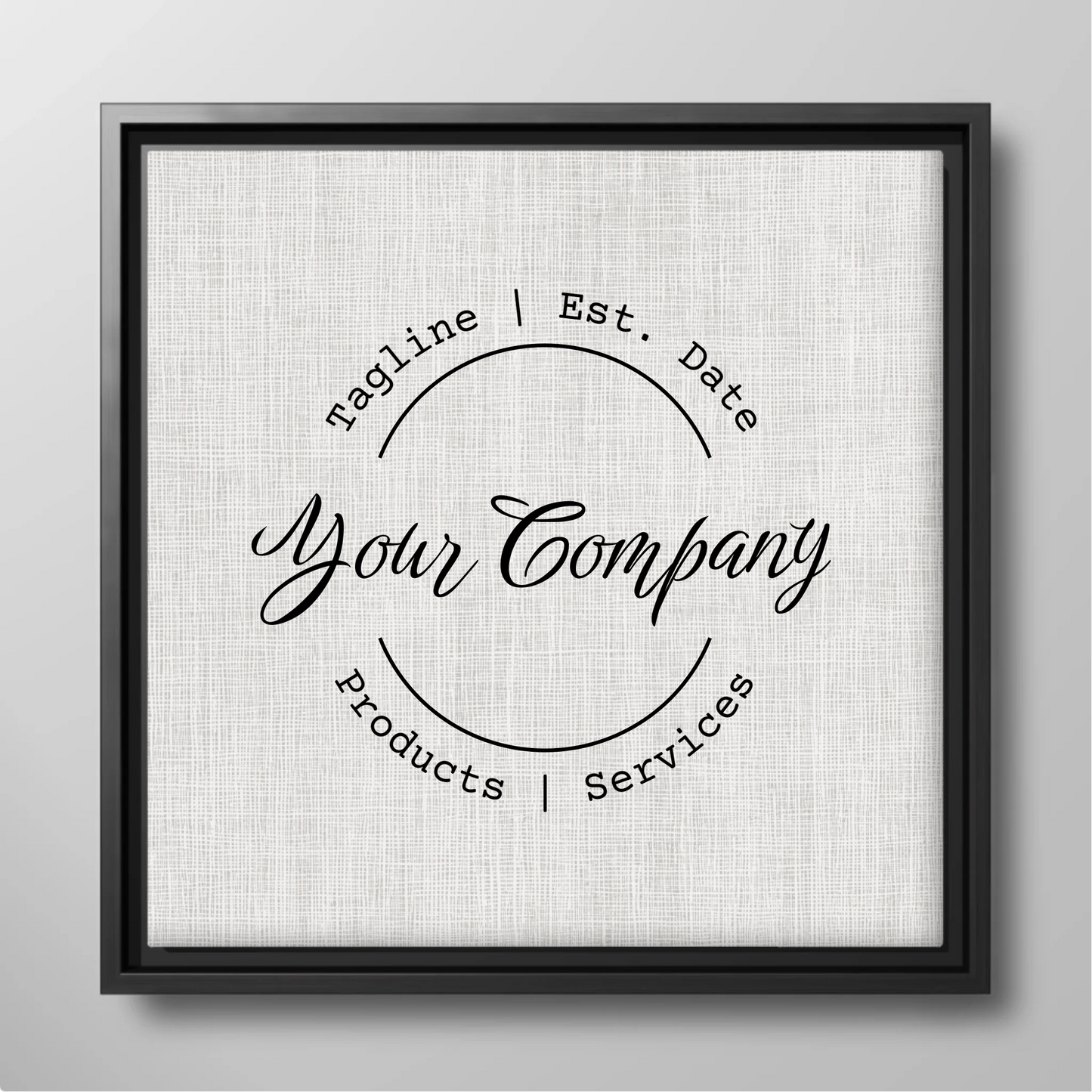 Custom Your Company Business Square Canvas Wall Art – Personalized Company Name and Est. Date Sign, Products, Services & Slogan Unique Grand Opening Gift