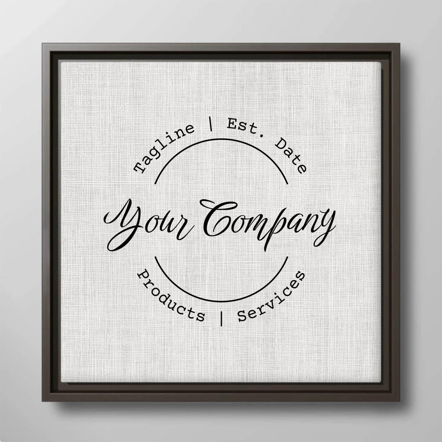 Custom Your Company Business Square Canvas Wall Art – Personalized Company Name and Est. Date Sign, Products, Services & Slogan Unique Grand Opening Gift