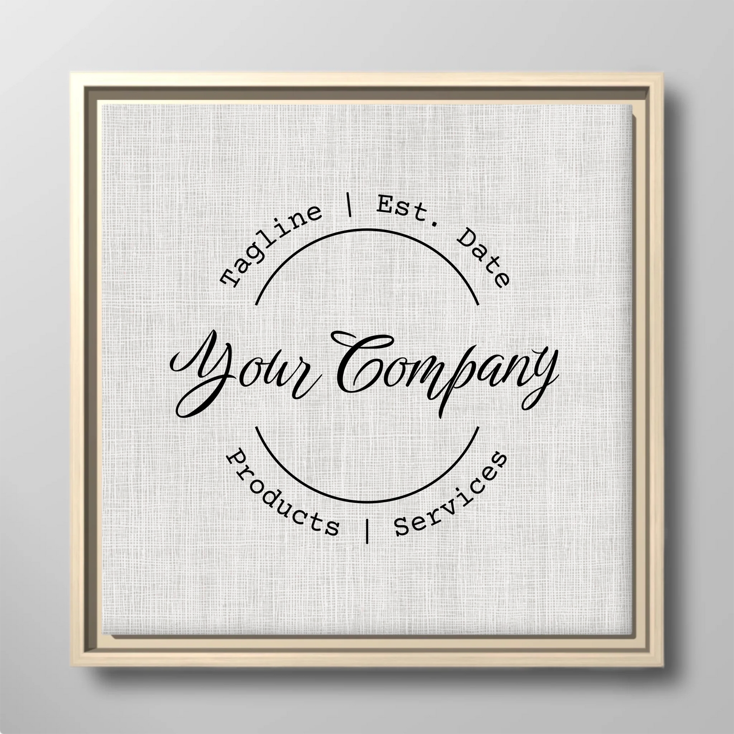 Custom Your Company Business Square Canvas Wall Art – Personalized Company Name and Est. Date Sign, Products, Services & Slogan Unique Grand Opening Gift