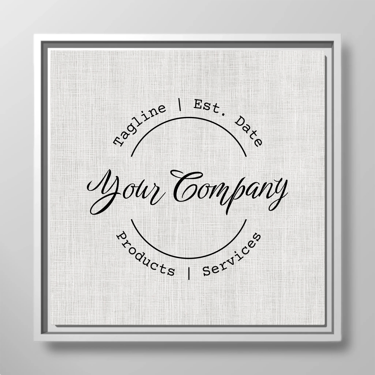 Custom Your Company Business Square Canvas Wall Art – Personalized Company Name and Est. Date Sign, Products, Services & Slogan Unique Grand Opening Gift