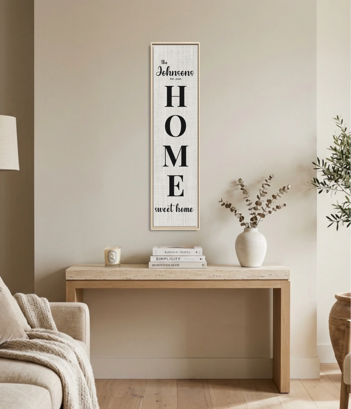 Vertical Natural Fr on Wall Panoramic 1.3 Canvas Mockup