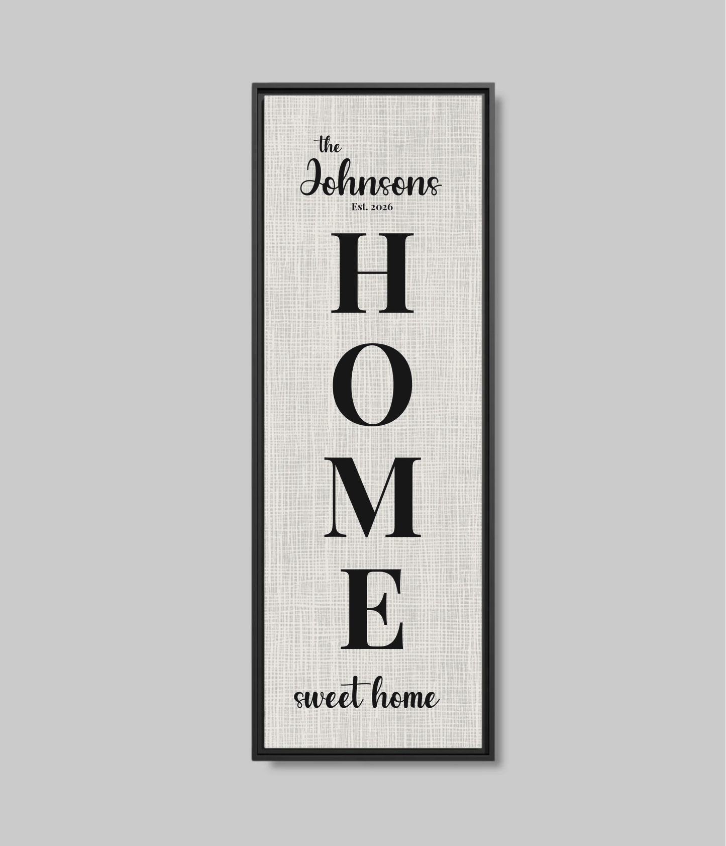 Vertical Black Framed Closeup Panoramic 1.3 Canvas Mockup