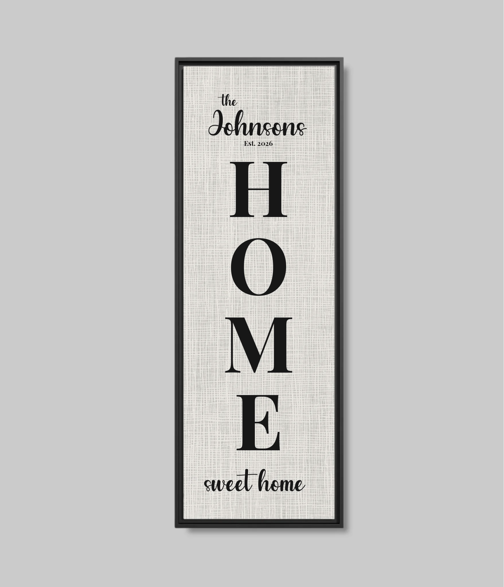 Vertical Black Framed Closeup Panoramic 1.3 Canvas Mockup