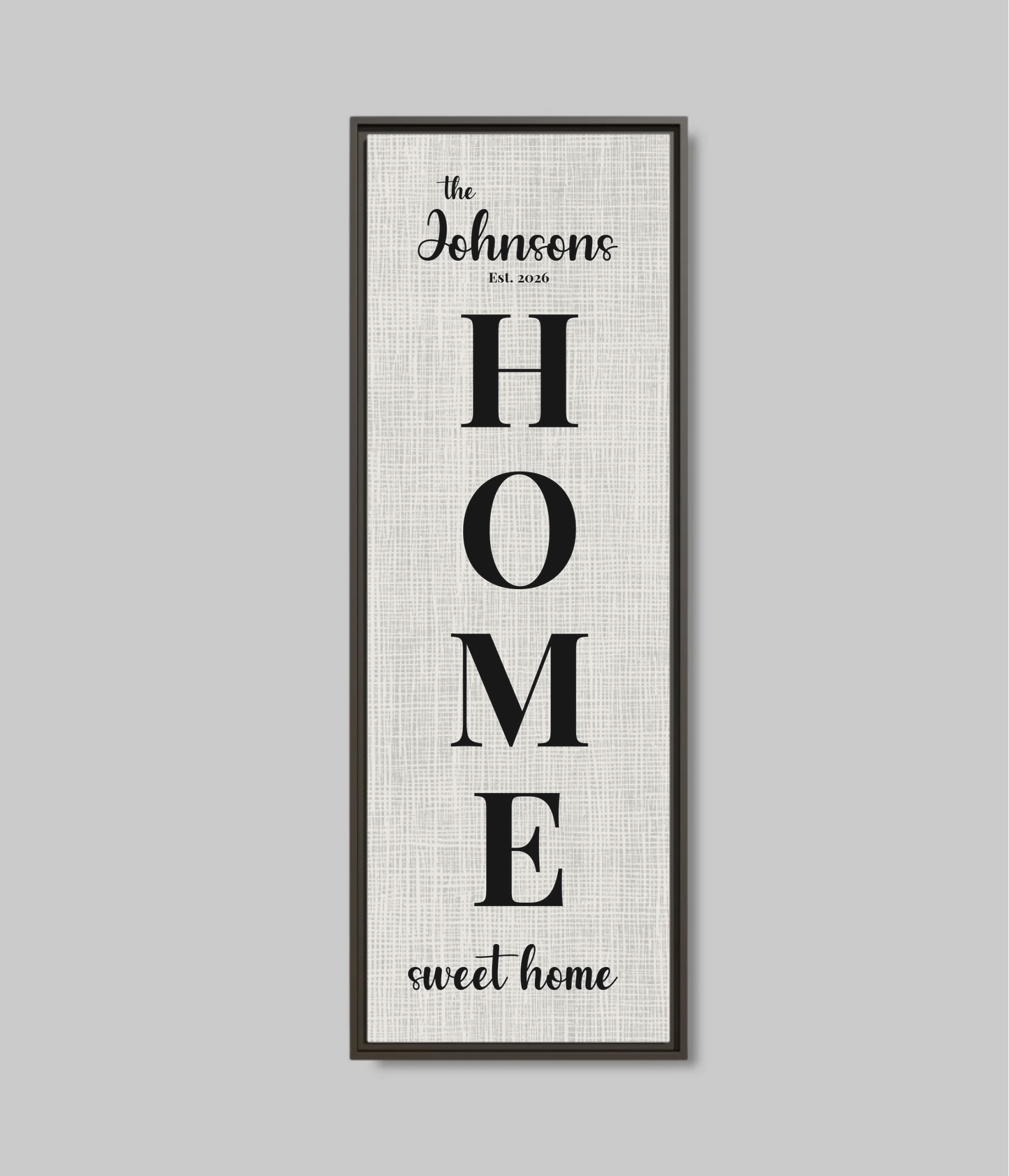 Vertical Espresso Framed Closeup Panoramic 1.3 Canvas Mockup