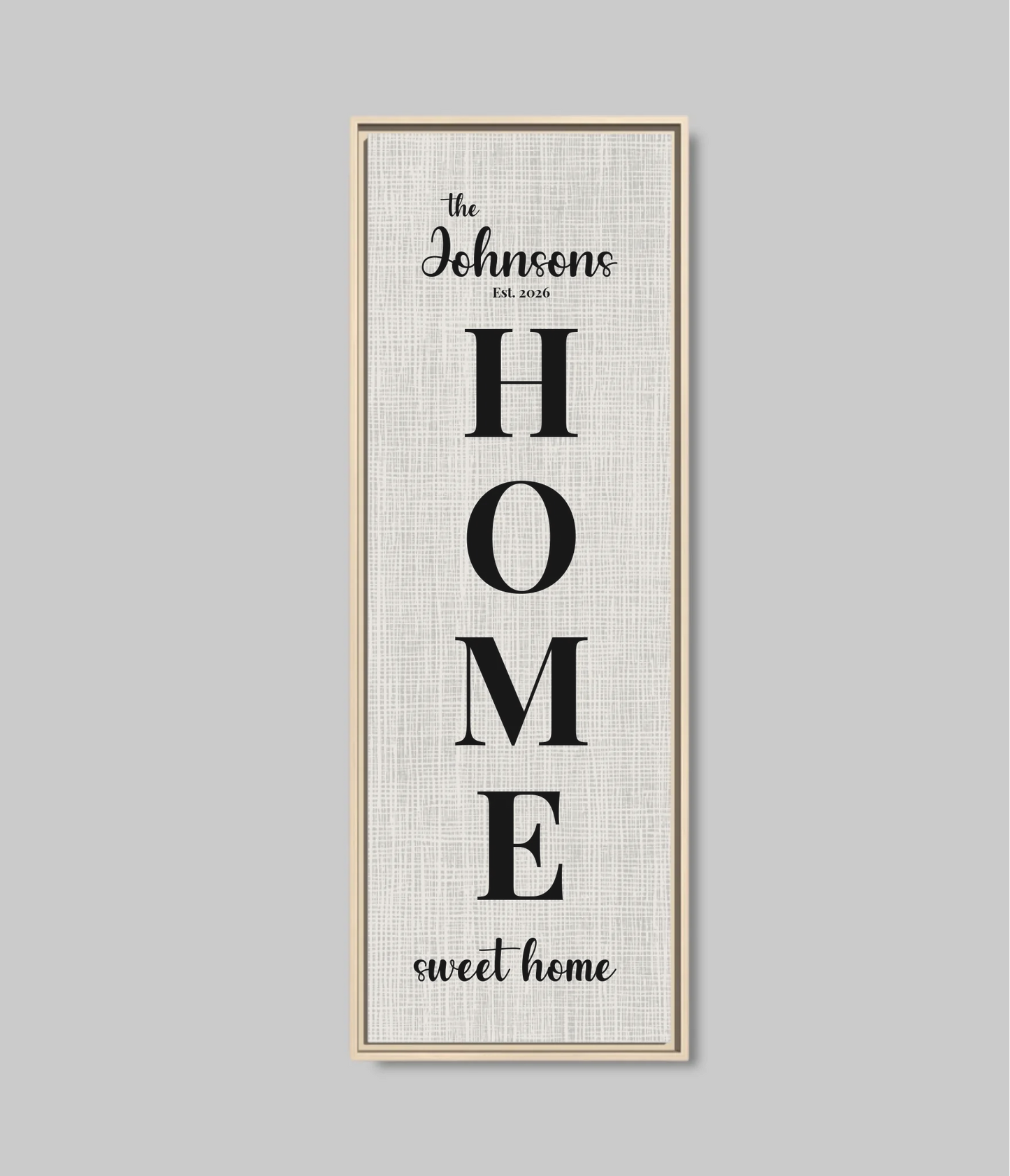 Vertical Natural Framed Closeup Panoramic 1.3 Canvas Mockup