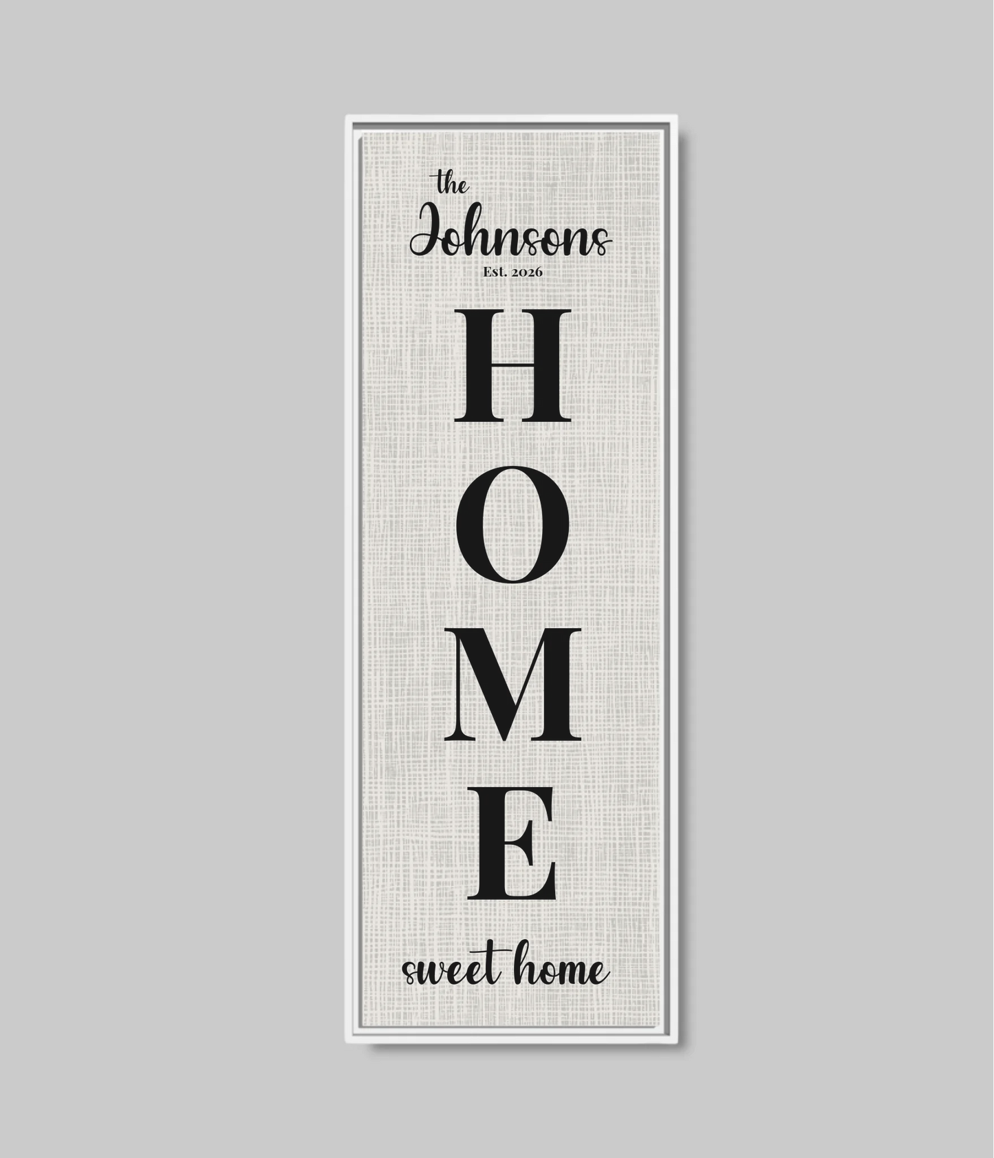 Vertical White Framed Closeup Panoramic 1.3 Canvas Mockup