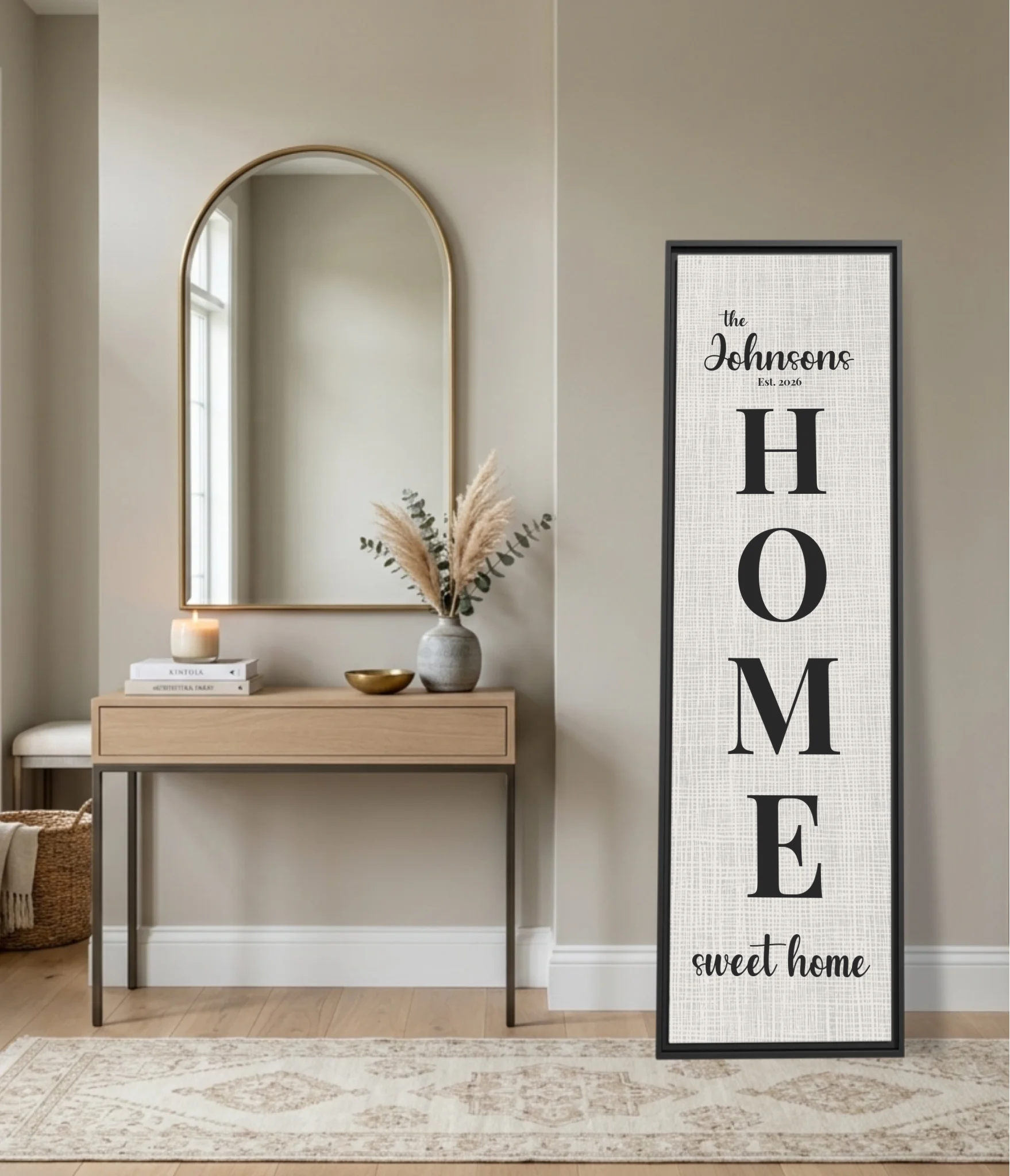 Vertical Black Framed Panoramic 1.3 Canvas Mockup