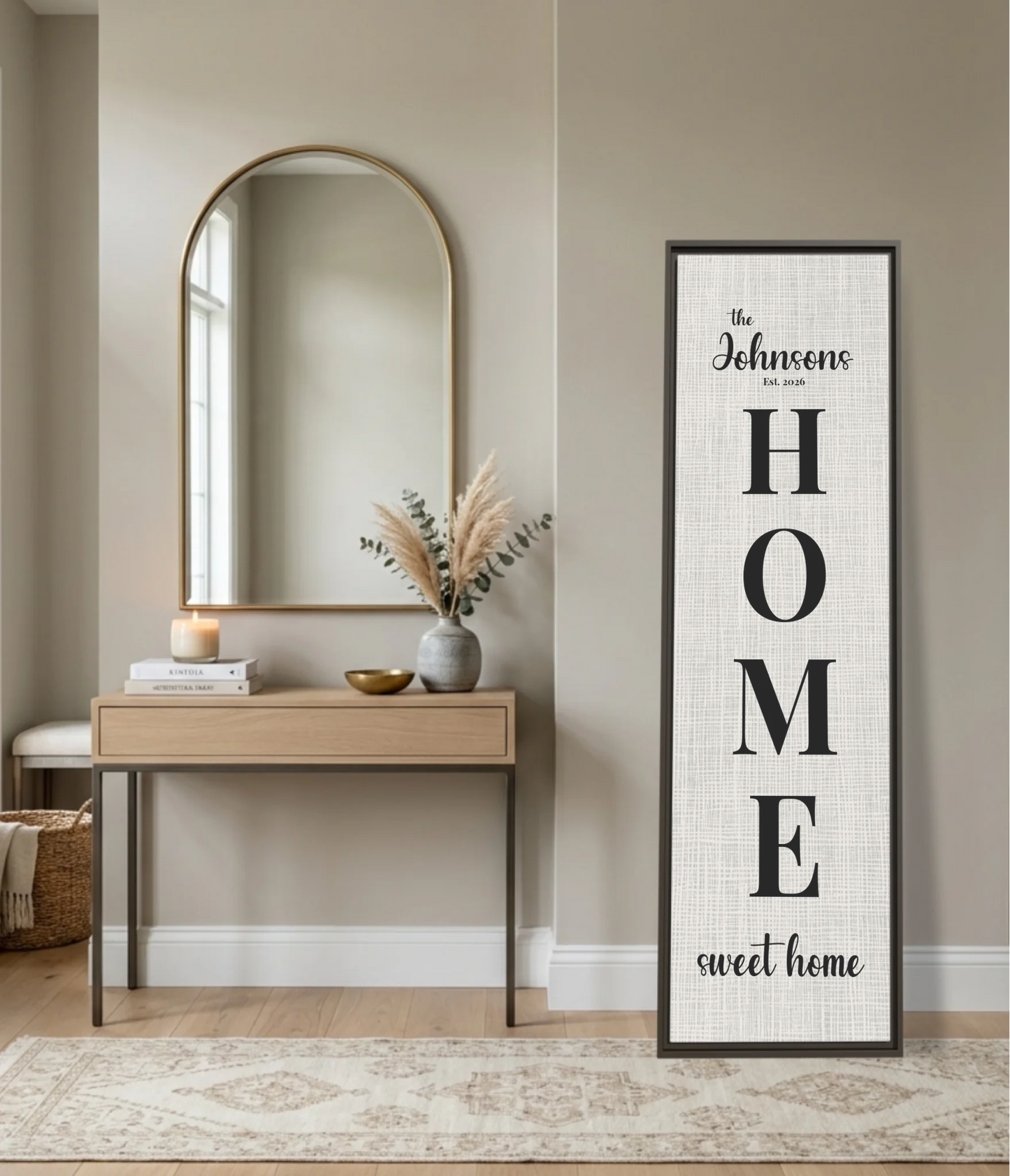 Vertical Espresso Framed Panoramic 1.3 Canvas Mockup