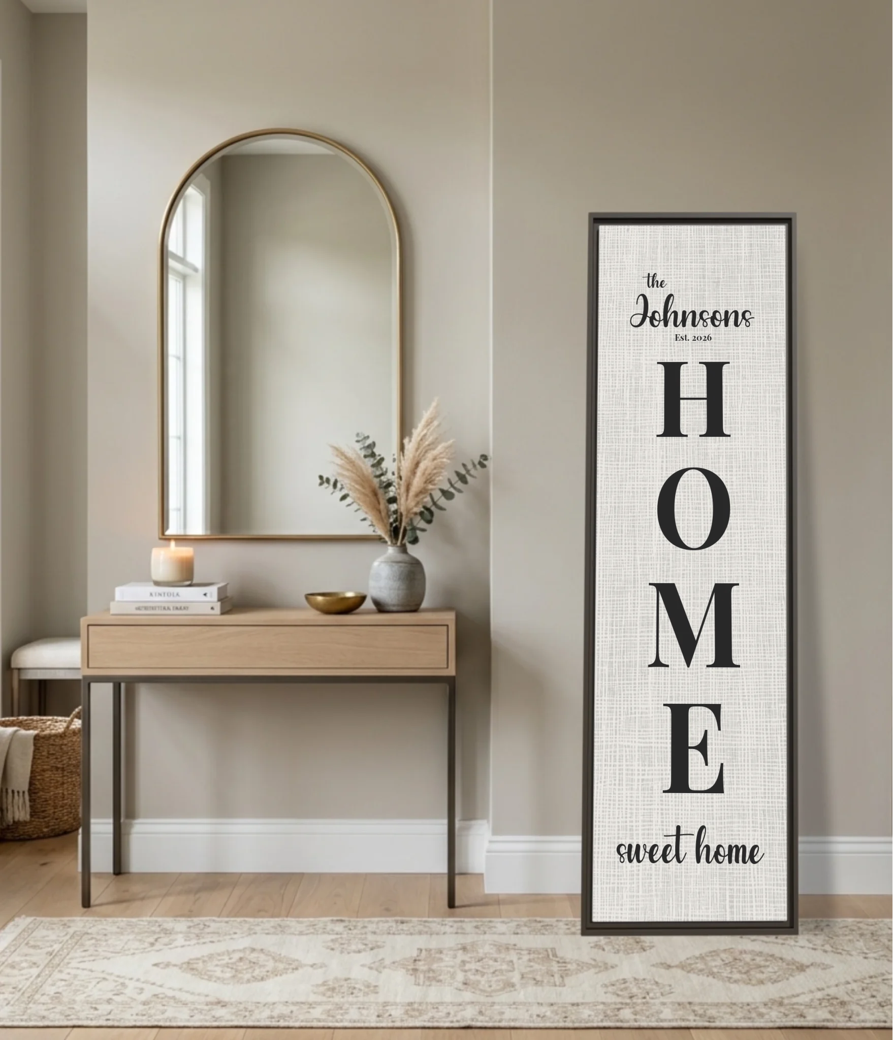 Vertical Espresso Framed Panoramic 1.3 Canvas Mockup