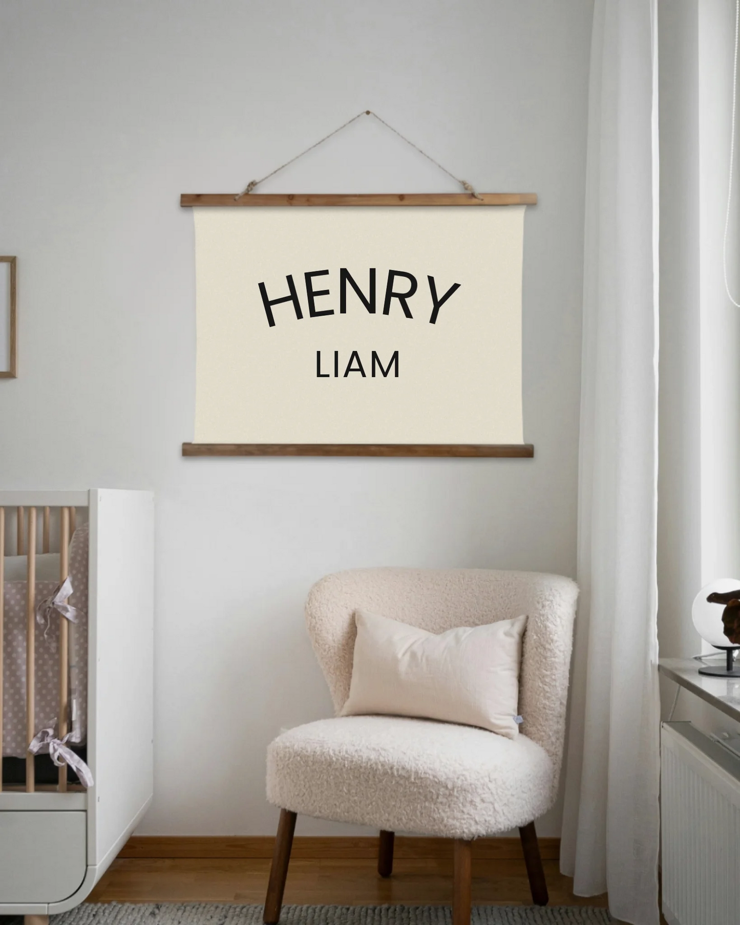 36x26 Wood Topped Tapestry Chair in Nursery Mockup