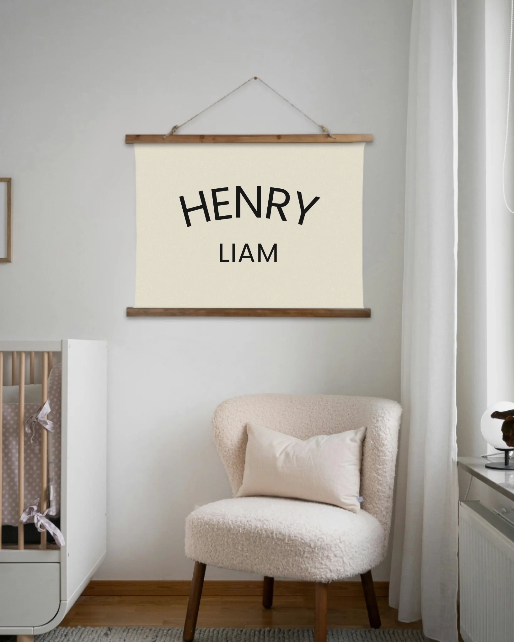 36x26 Wood Topped Tapestry Chair in Nursery Mockup