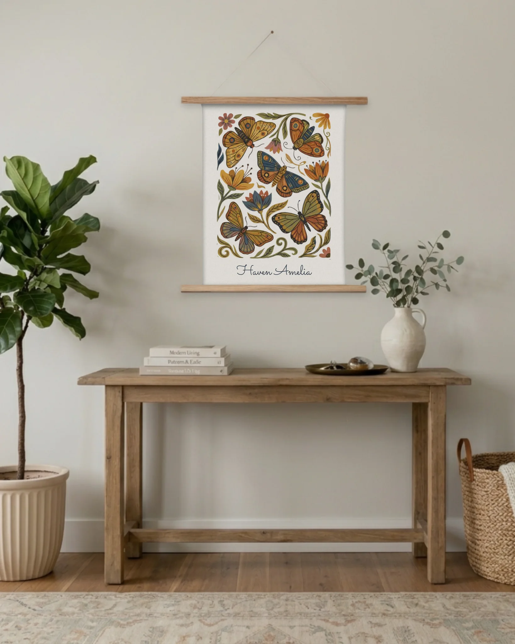 Entryway 26x36 wood topped tapestry mockup