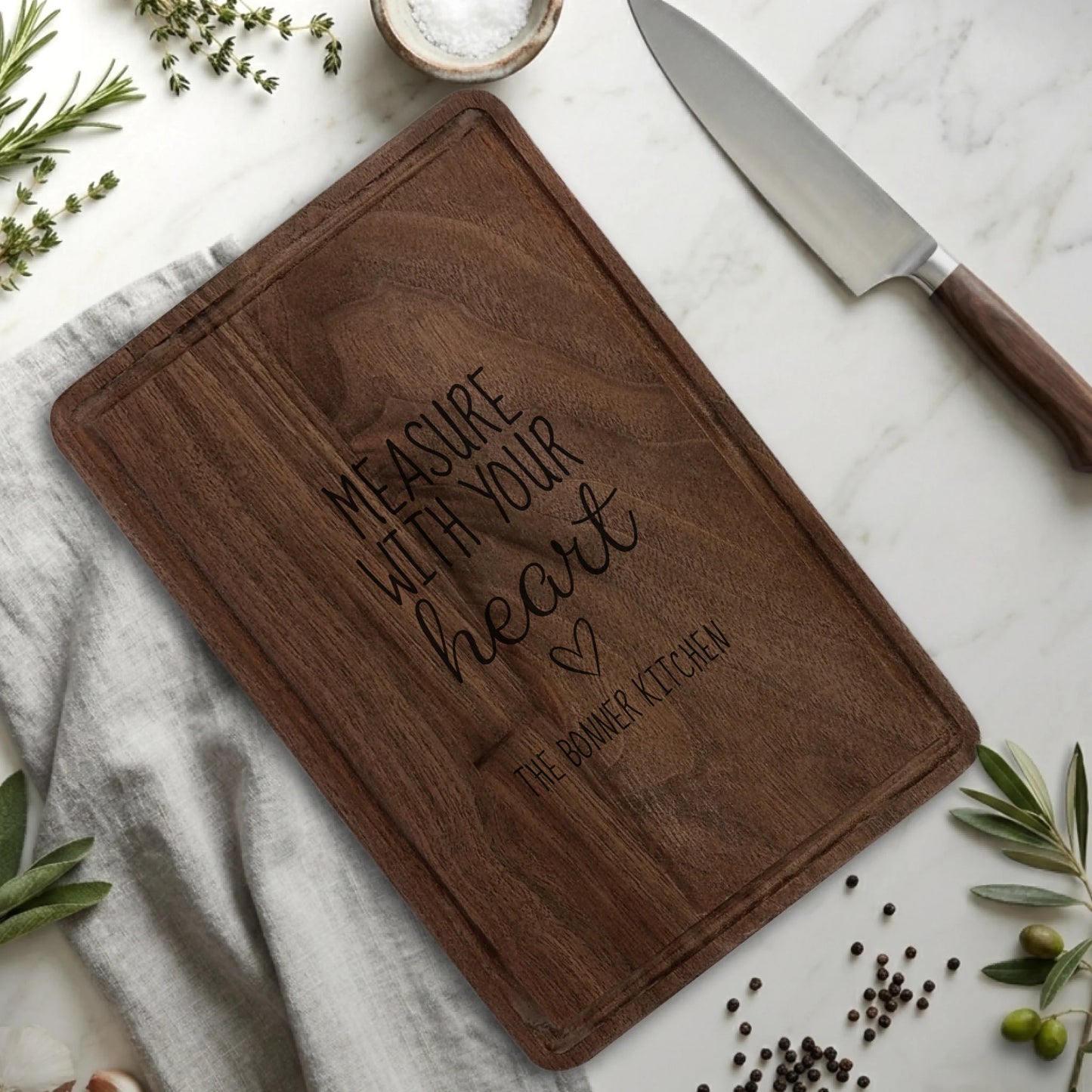 Rectangle Cutting Board Walnut with Drip for TIB