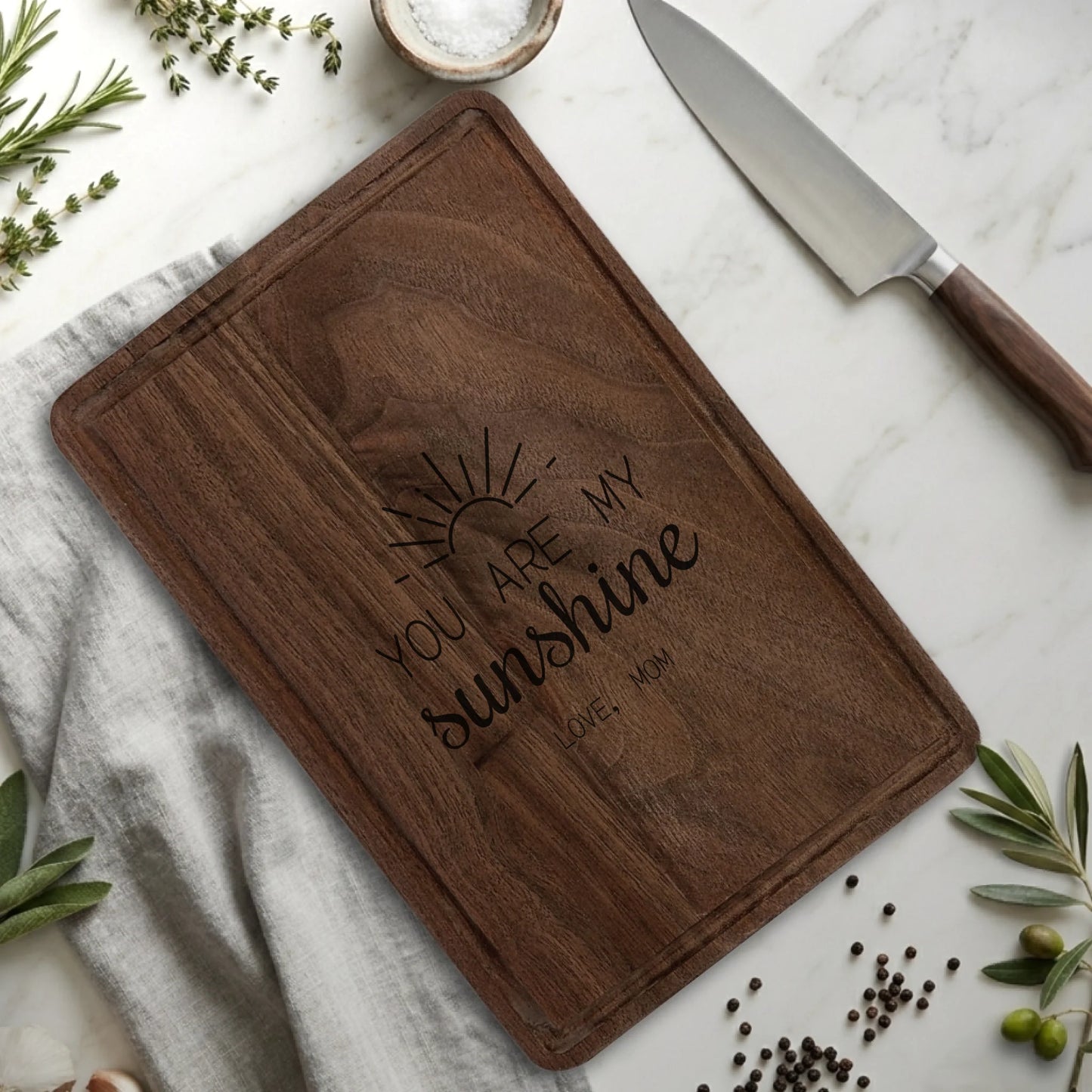 Rectangle Cutting Board Walnut with Drip for TIB