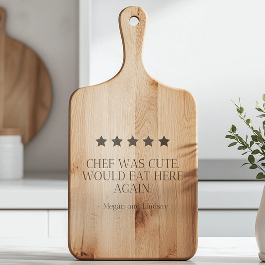 Paddle Cutting Board Lifestyle Closeup
